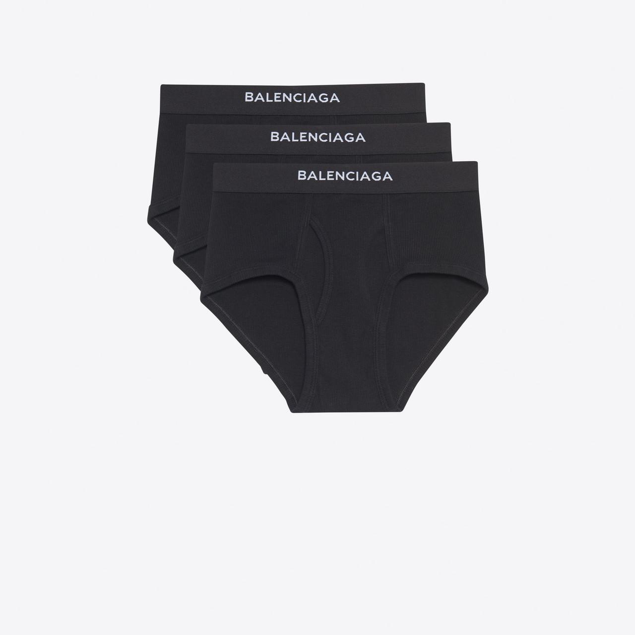 Balenciaga Cotton Three-pack Briefs in Black for Men - Lyst