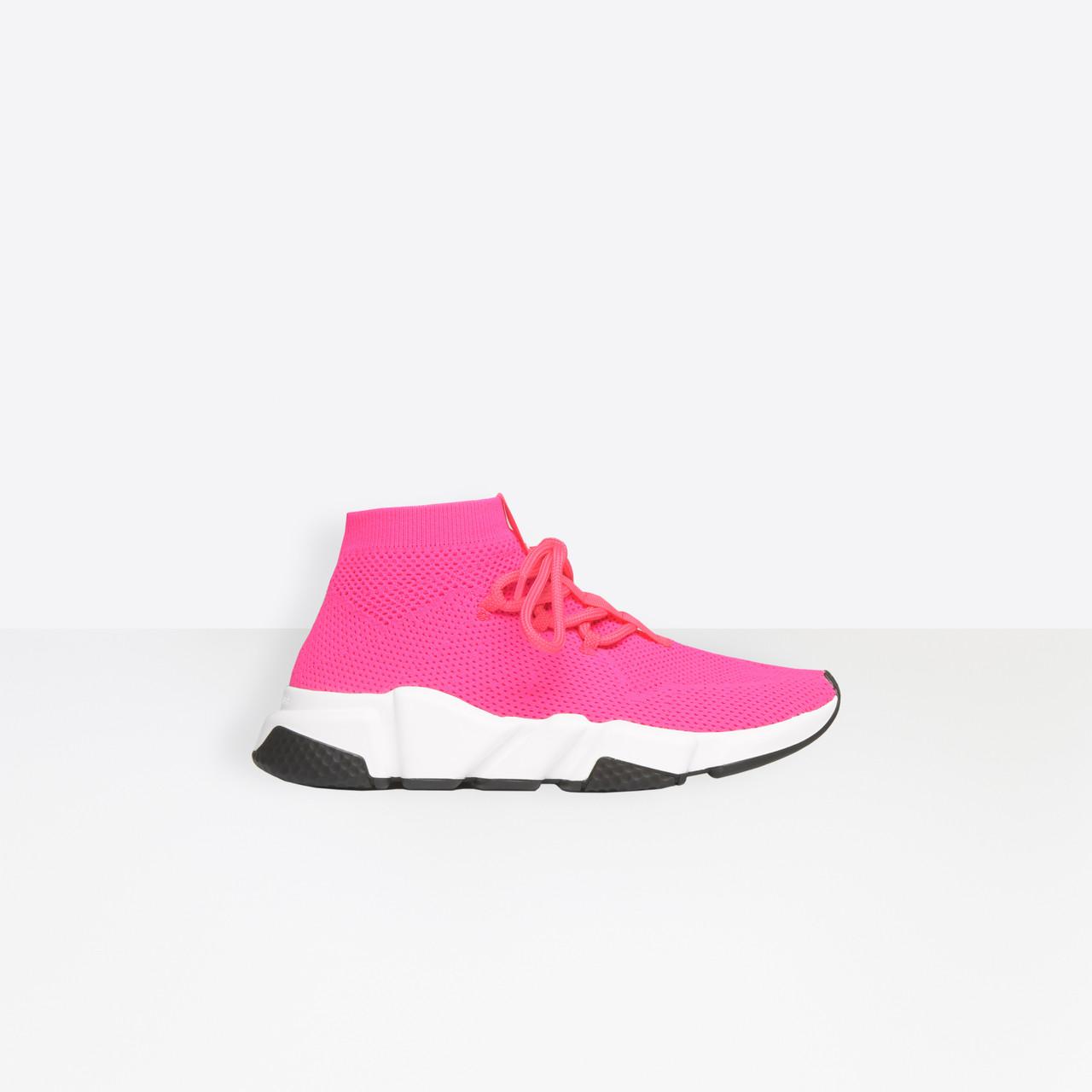 Zapatillas con cordones Speed Balenciaga de Tejido sintético de color Rosa  | Lyst