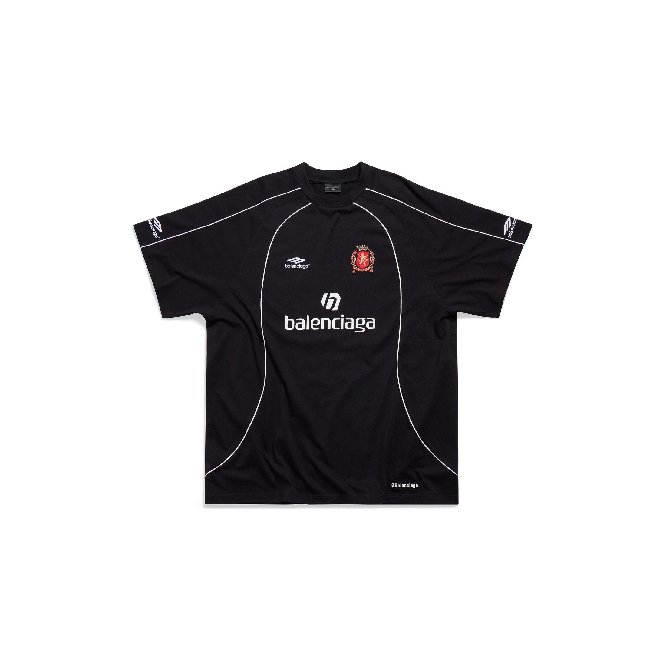 Balenciaga Barcelona Soccer T-Shirt Oversized in Black for Balenciaga Barcelona Soccer T-Shirt Oversized in Black for