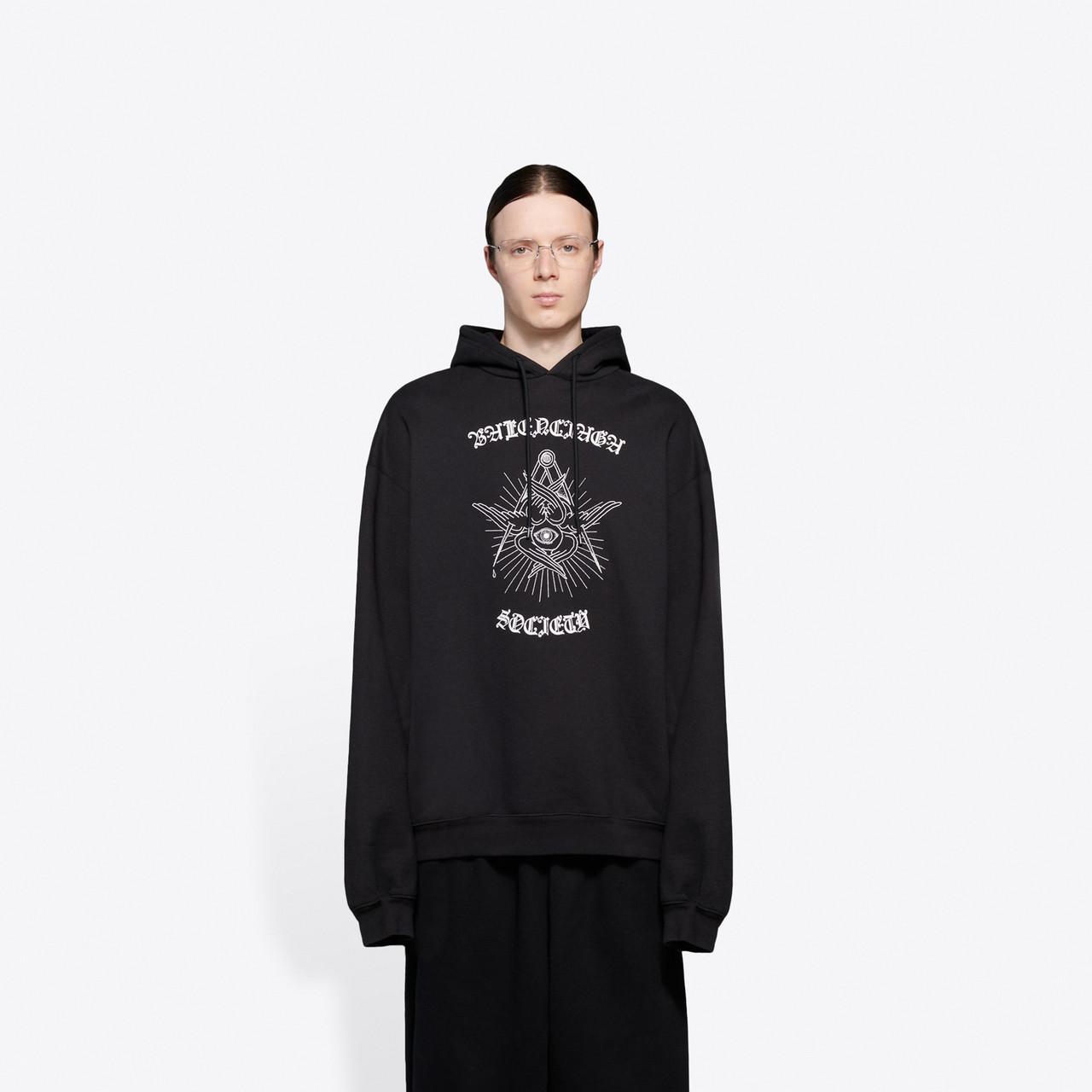Balenciaga Gothic Bomber Hoodie in Black for Men | Lyst