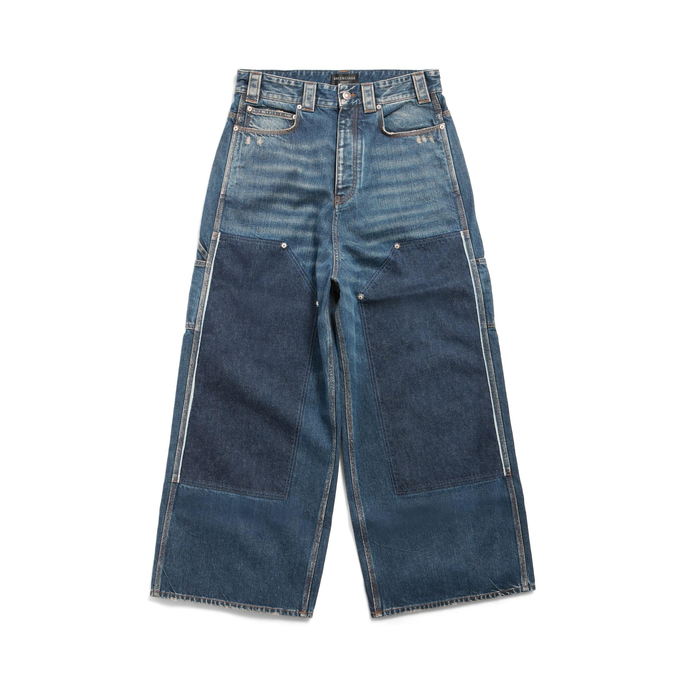 Balenciaga Ripped Off Baggy Pants in Blue for Men | Lyst