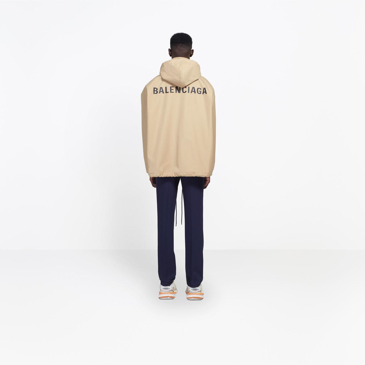 Balenciaga Synthetic Logo Raincoat in Natural for Men | Lyst