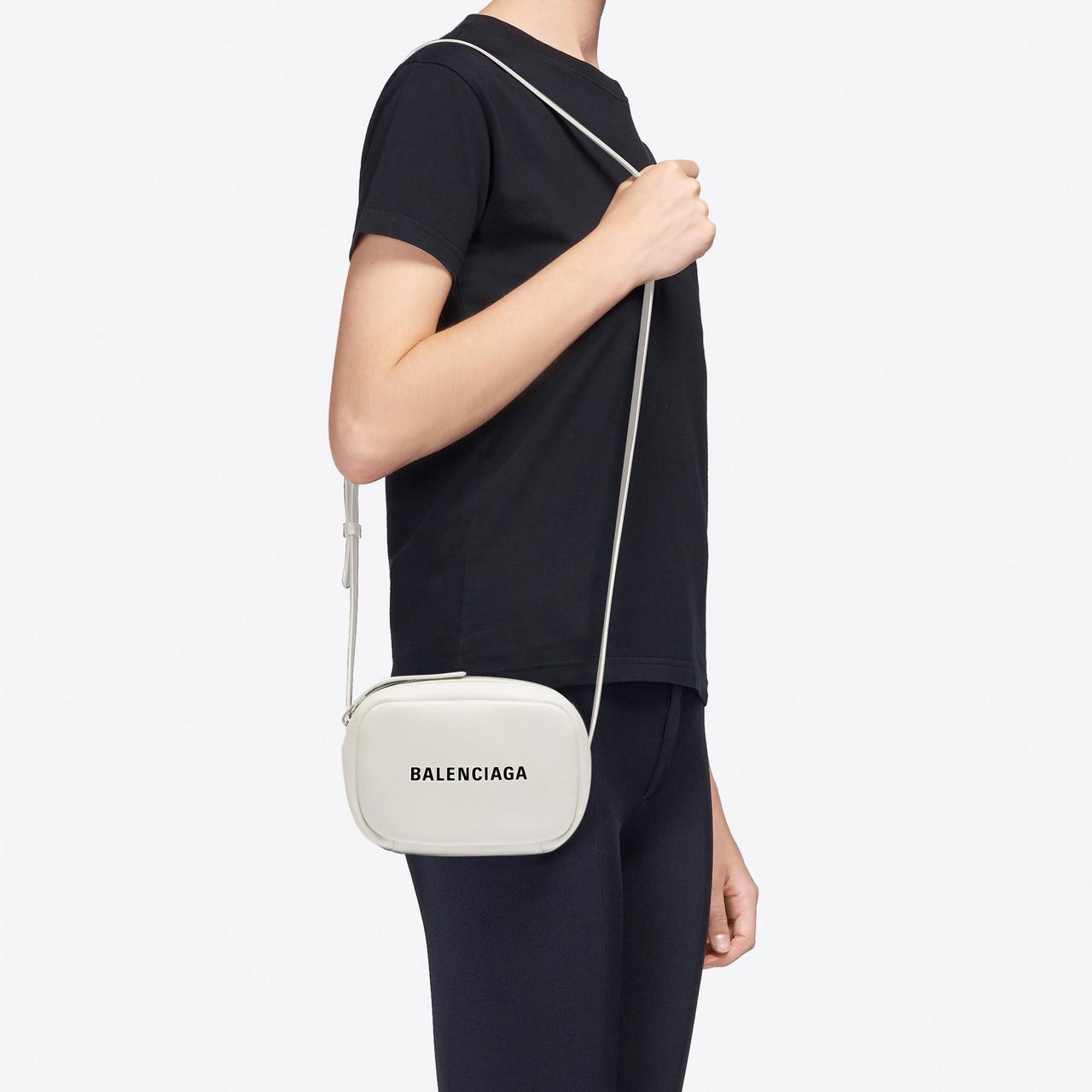 Balenciaga Leather Everyday Camera Bag Xs in White/Black (White) - Lyst