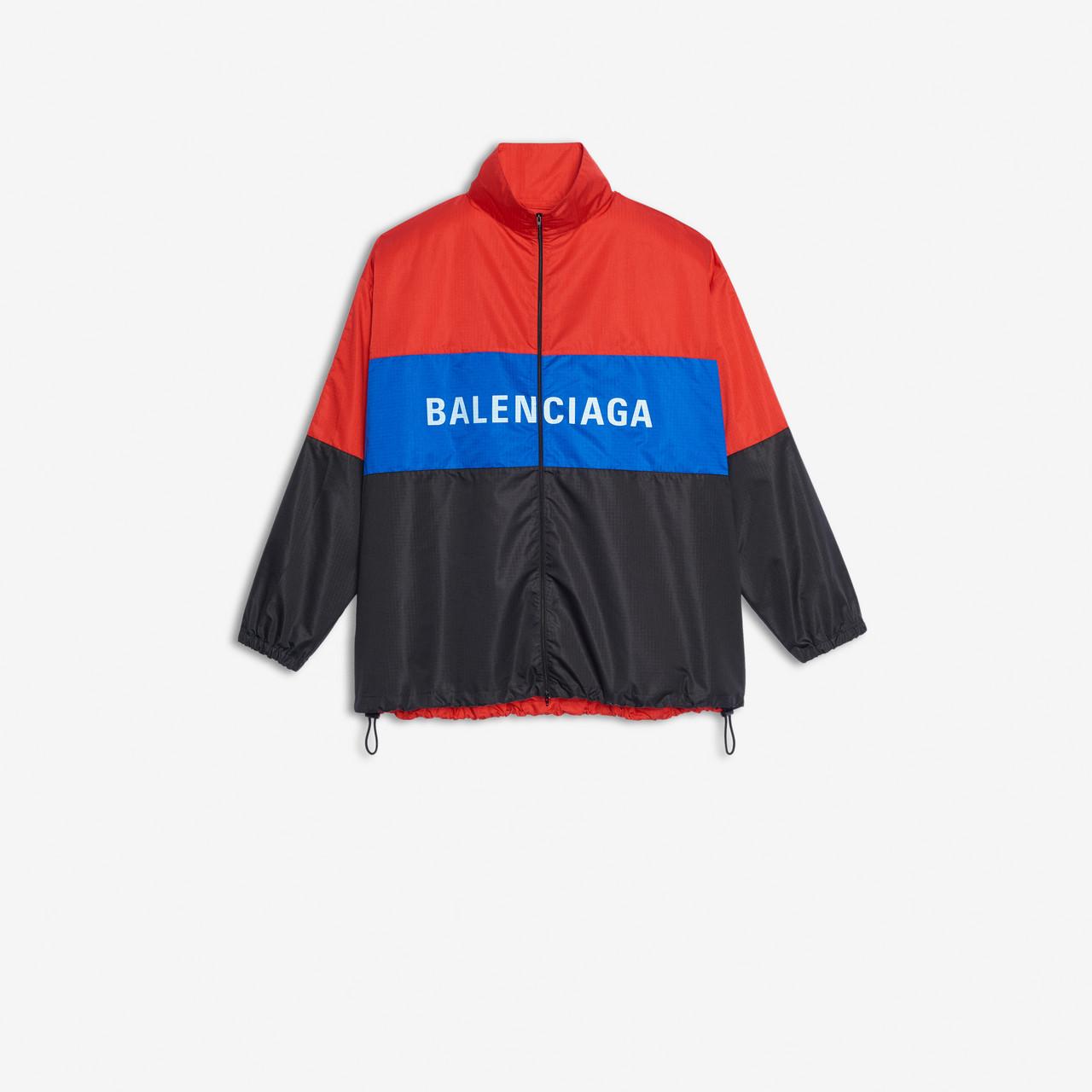 Balenciaga Synthetic Colorblock Logo Track Jacket in Red/ Black (Red) for  Men | Lyst