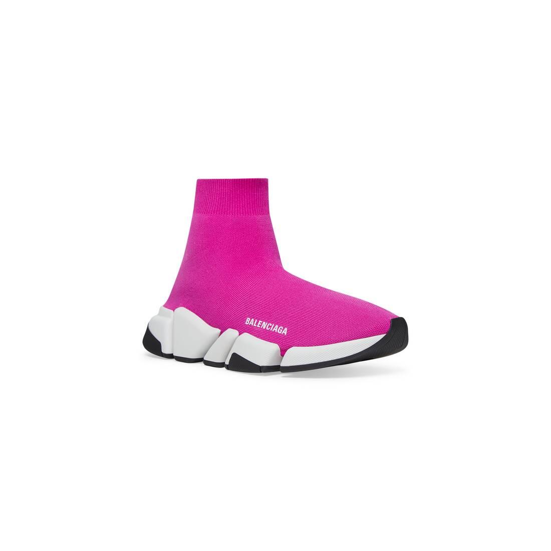 Balenciaga Speed 2.0 Recycled Knit Trainers With Bicolor Sole in Pink | Lyst