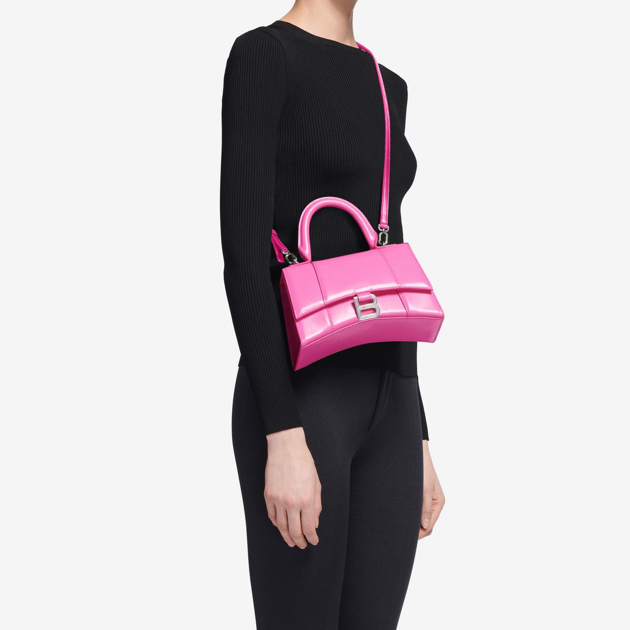 Balenciaga Leather Hourglass Small Top Handle Bag in Pink - Lyst