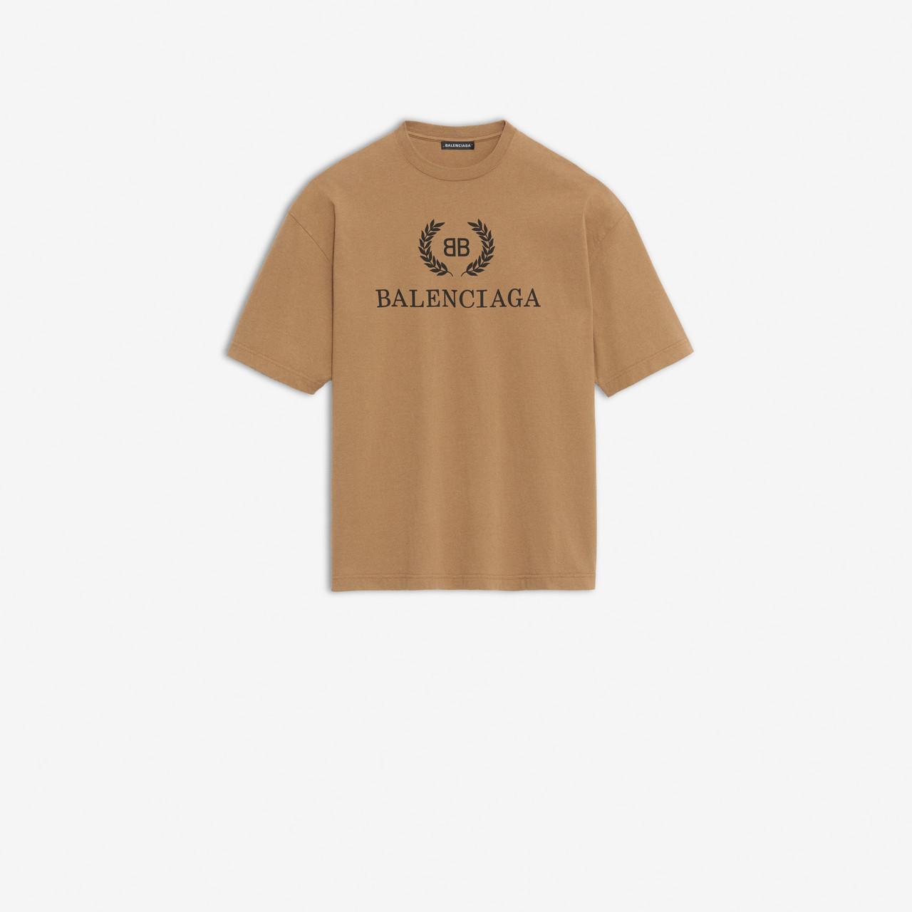 Balenciaga Cotton Bb T-shirt in Beige (Natural) for Men - Lyst