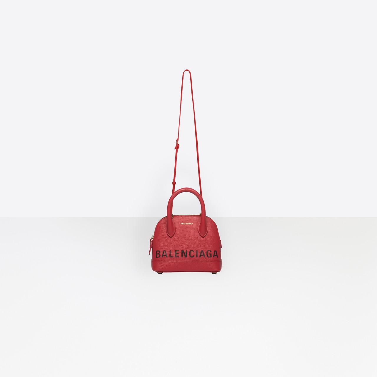 Balenciaga Leather Ville Top Handle Xxs in Red | Lyst
