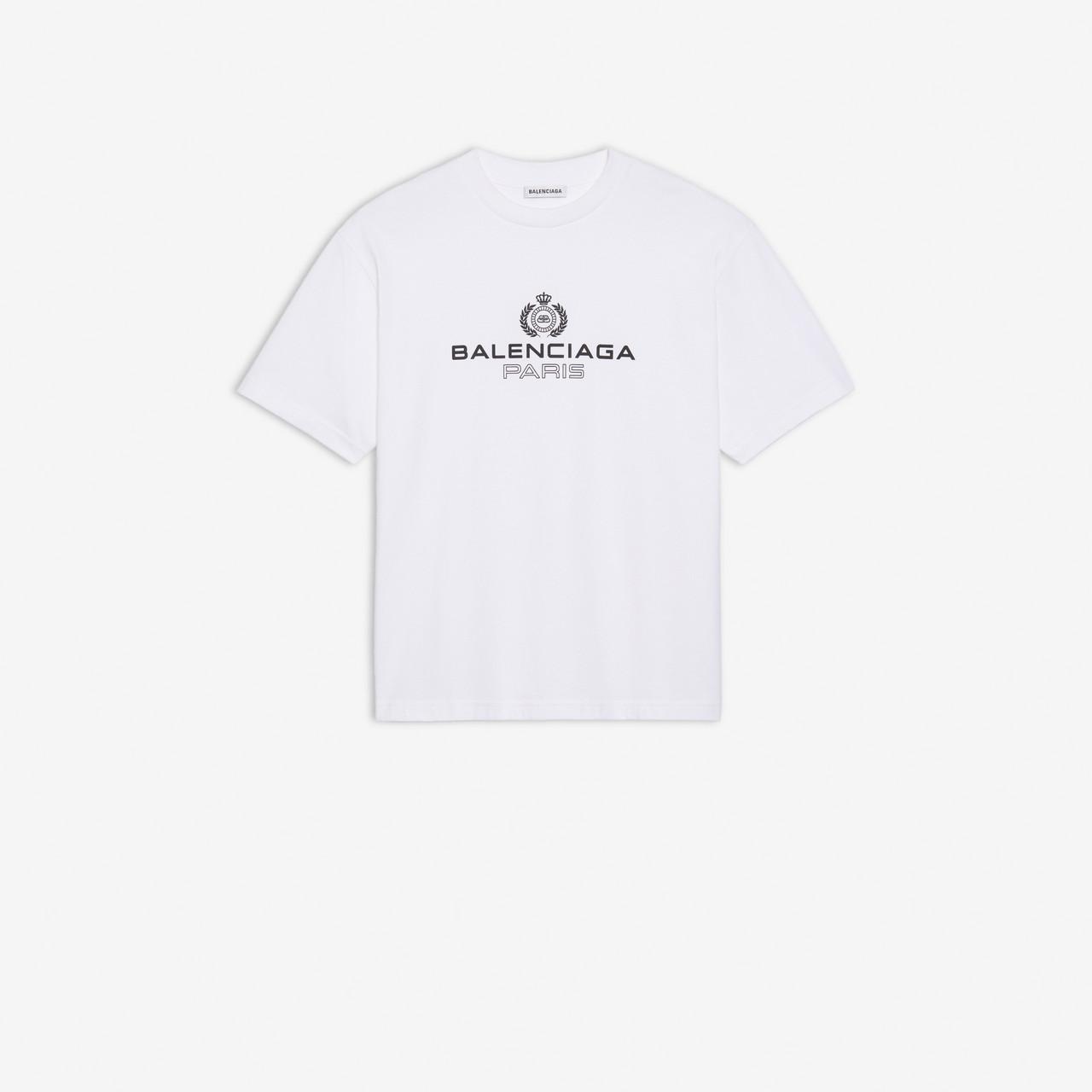Balenciaga Cotton Bb Paris Regular Fit T-shirt in White - Lyst