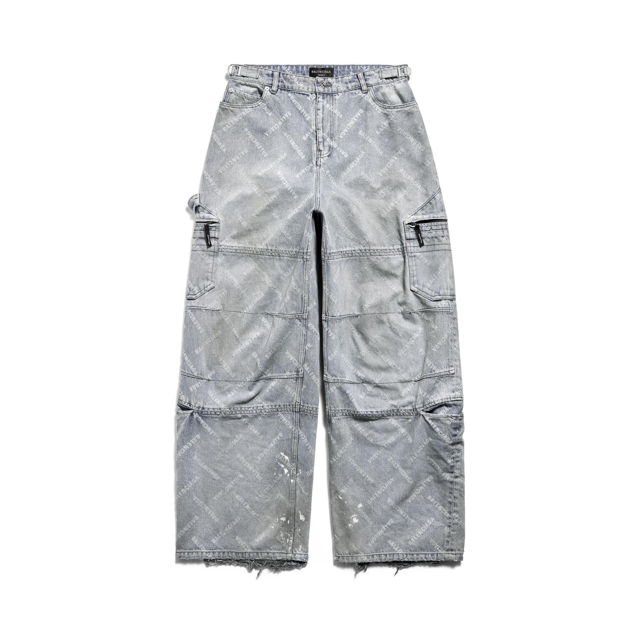 Balenciaga Bal Diagonal Allover Cargo Pants in Gray | Lyst