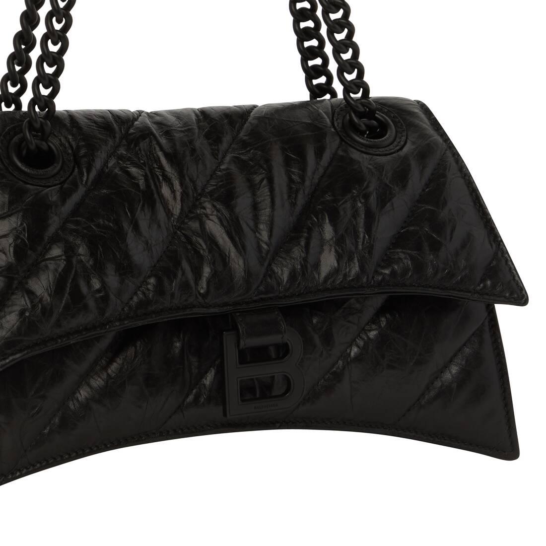 Balenciaga Leather Crush Small Chain Bag Quilted in Black | Lyst