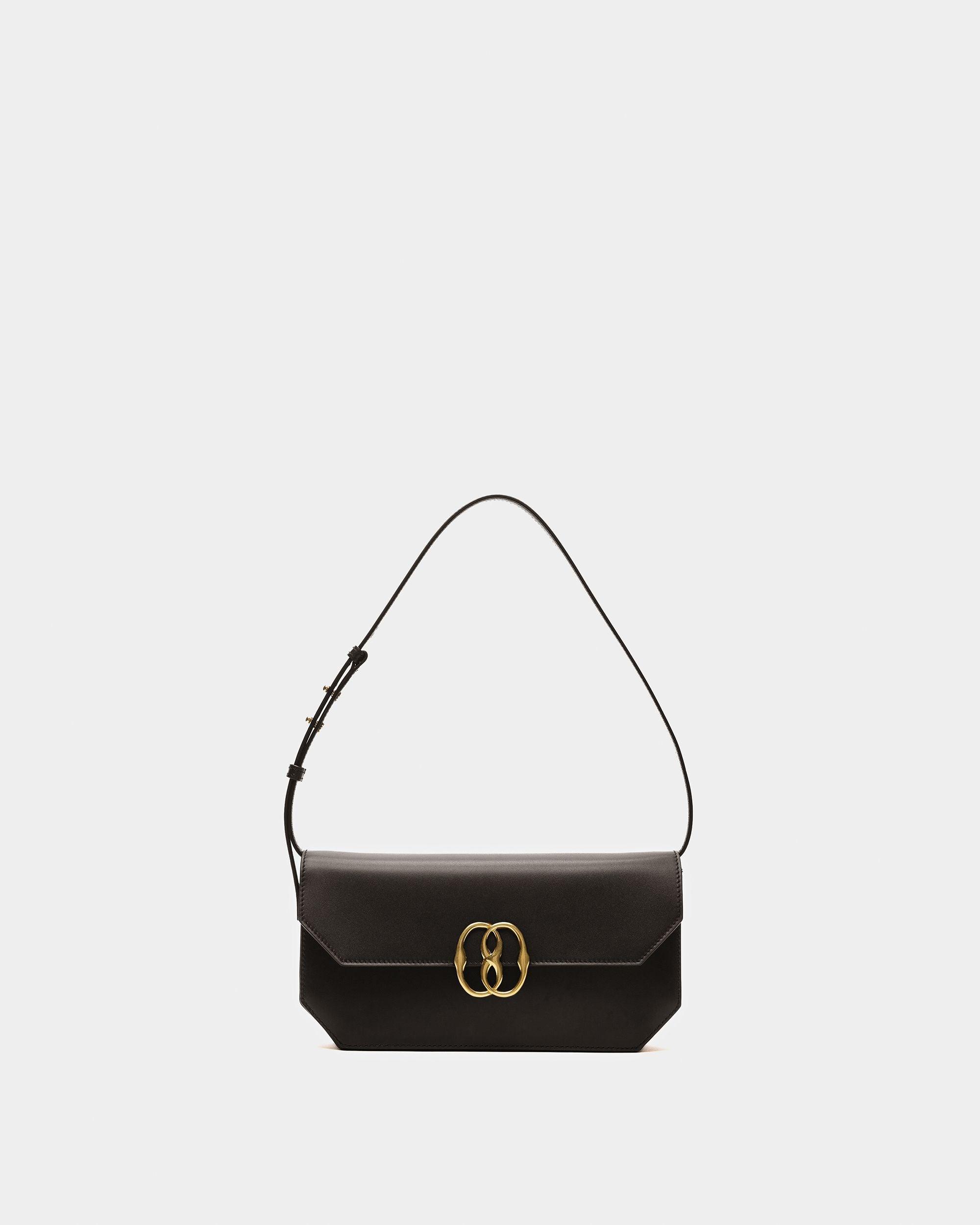 Bally Emblem Shoulder Bag In Black Leather in White | Lyst