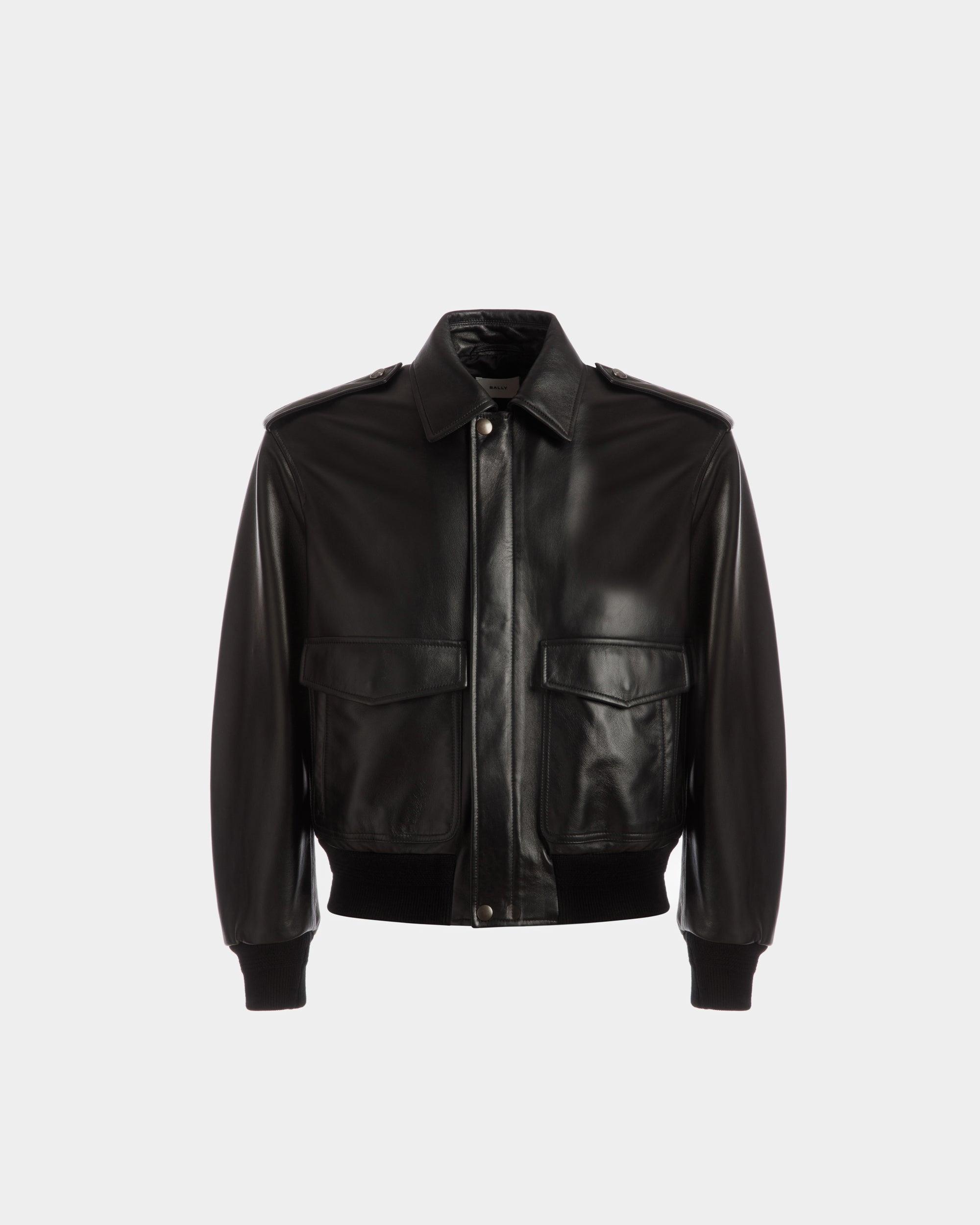 Bally Bomber Jacket In Black Leather | Lyst
