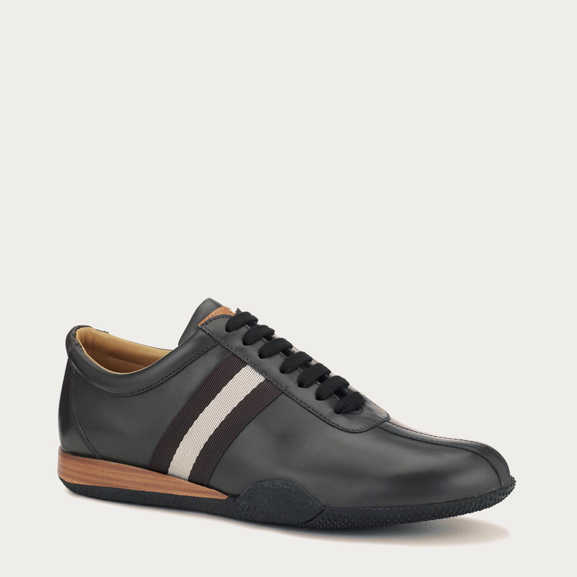 Bally Leather Sneakers Shoes Man in Black for Men - Lyst