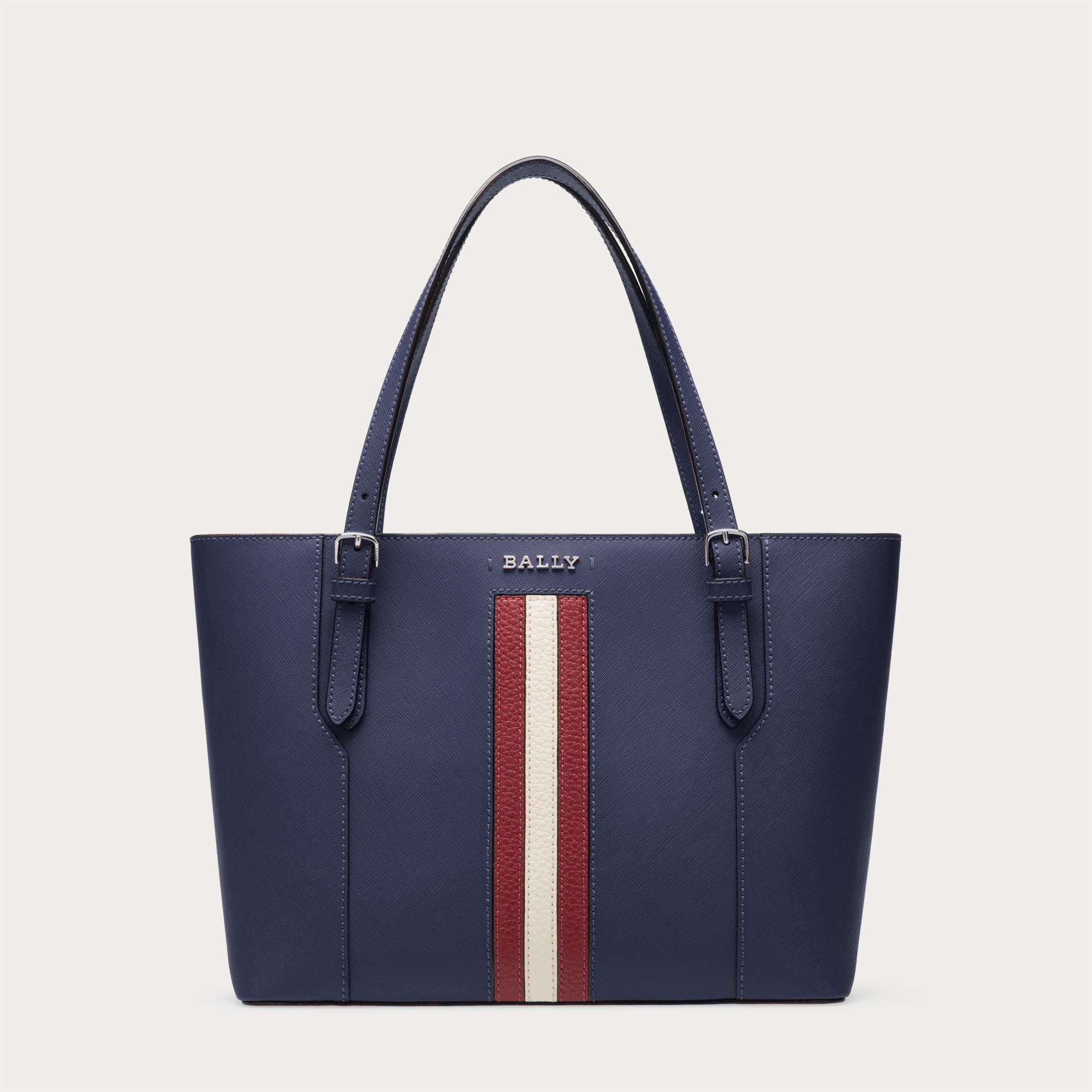 Bally Supra Small Women ́s Leather Tote In Marine - Lyst