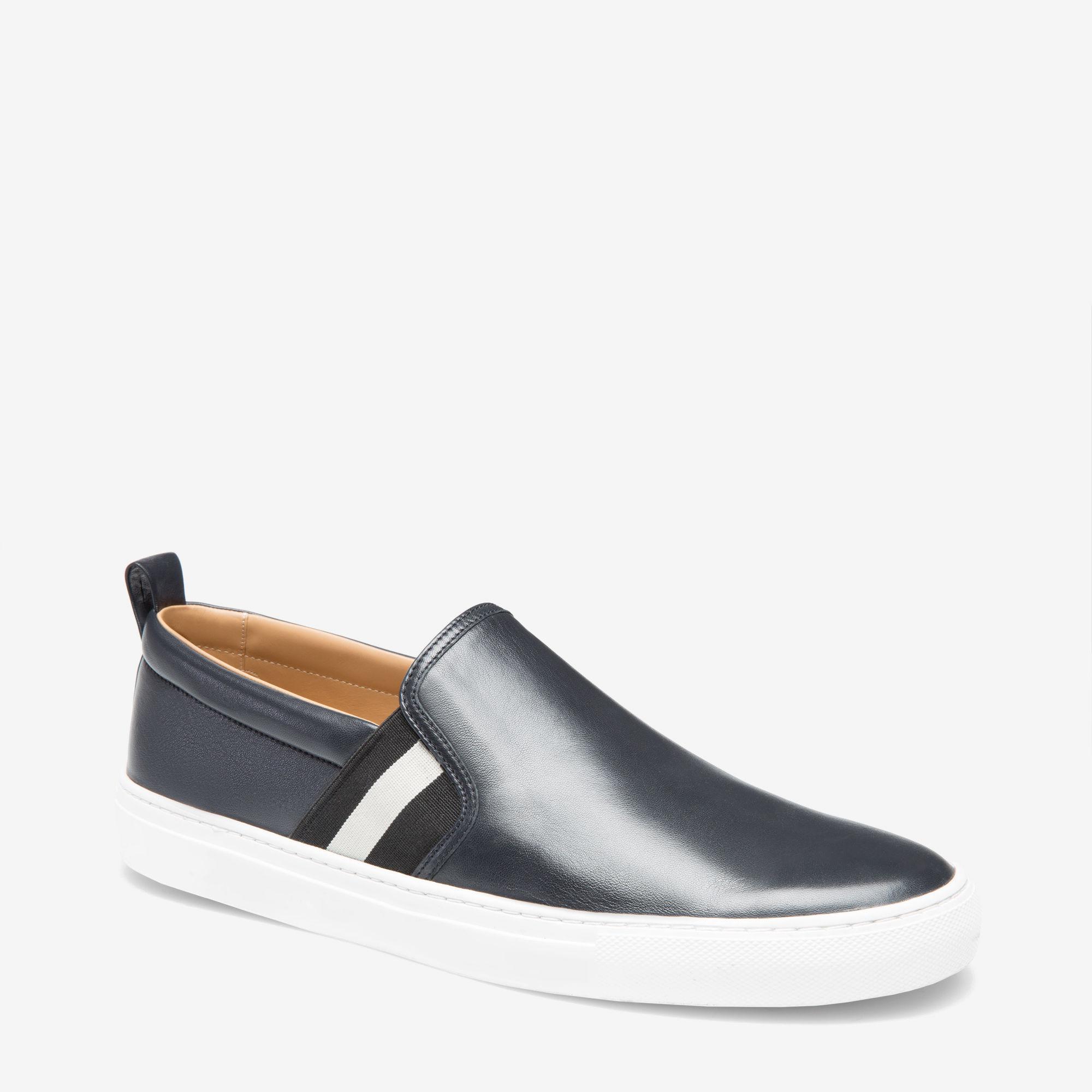 Bally Leather Herald Slip-on Trainers in Blue for Men - Lyst