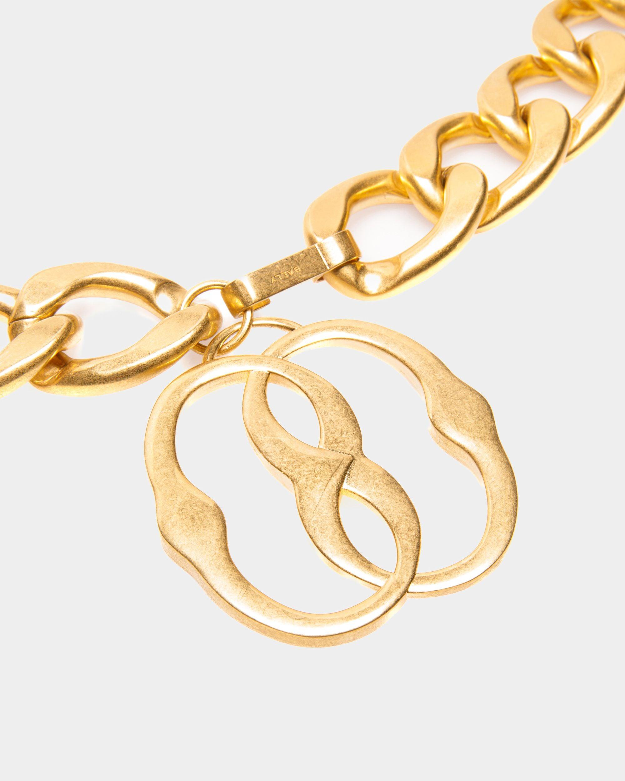 Bally Emblem Chain Belt In Gold Brass in Metallic