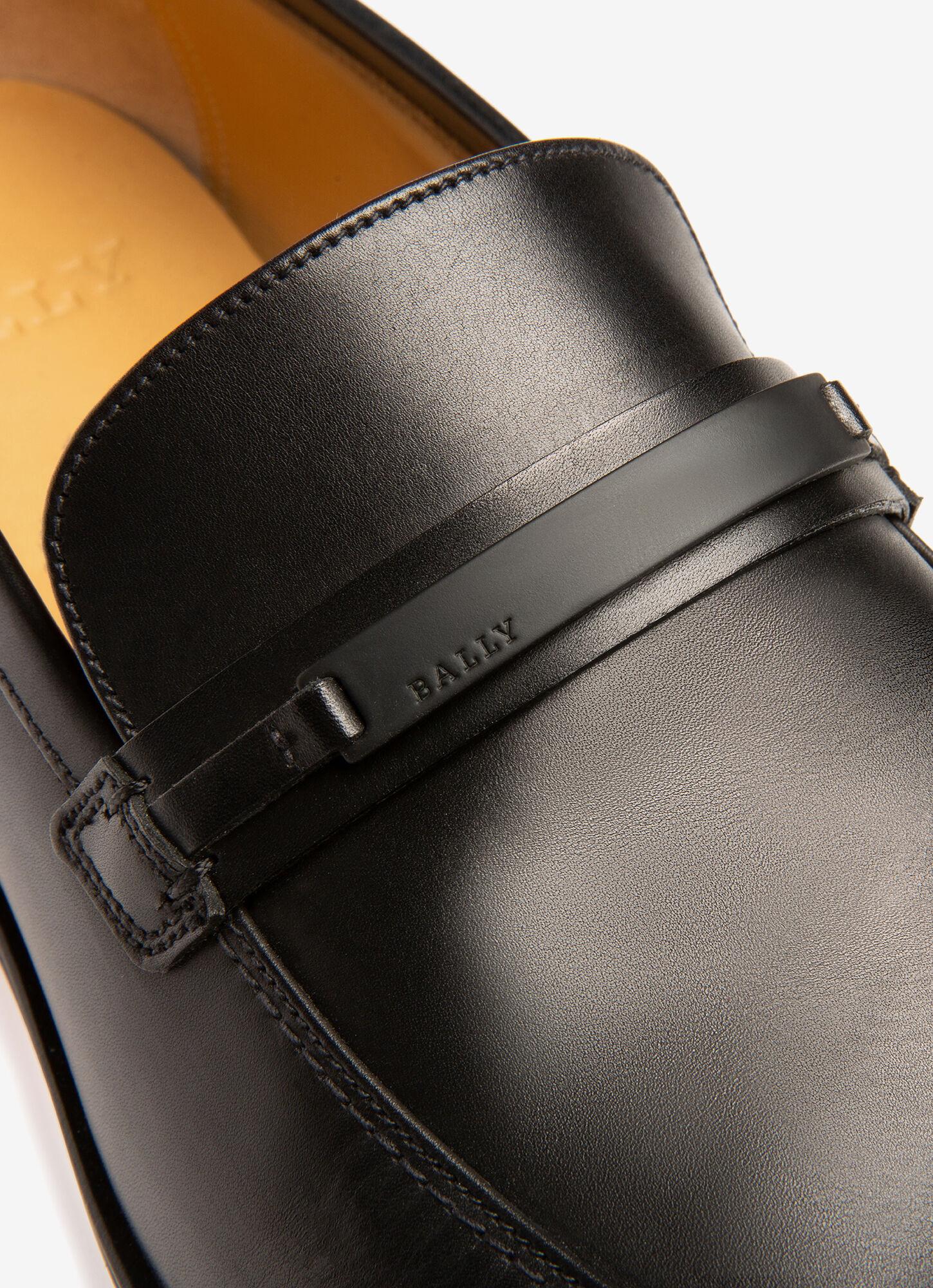 bally black calf plain