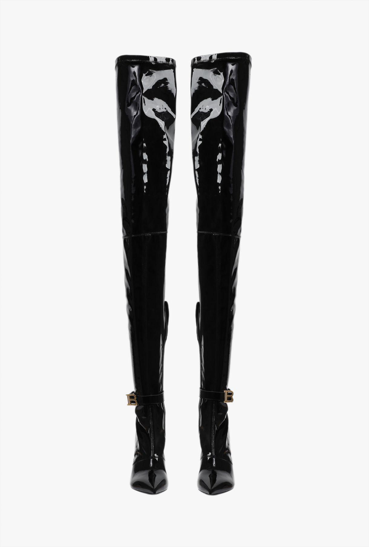 vinyl thigh boots