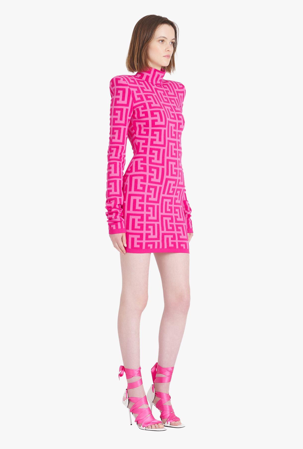 Balmain X Barbie - Short Dress With Light Pink Monogram - Lyst