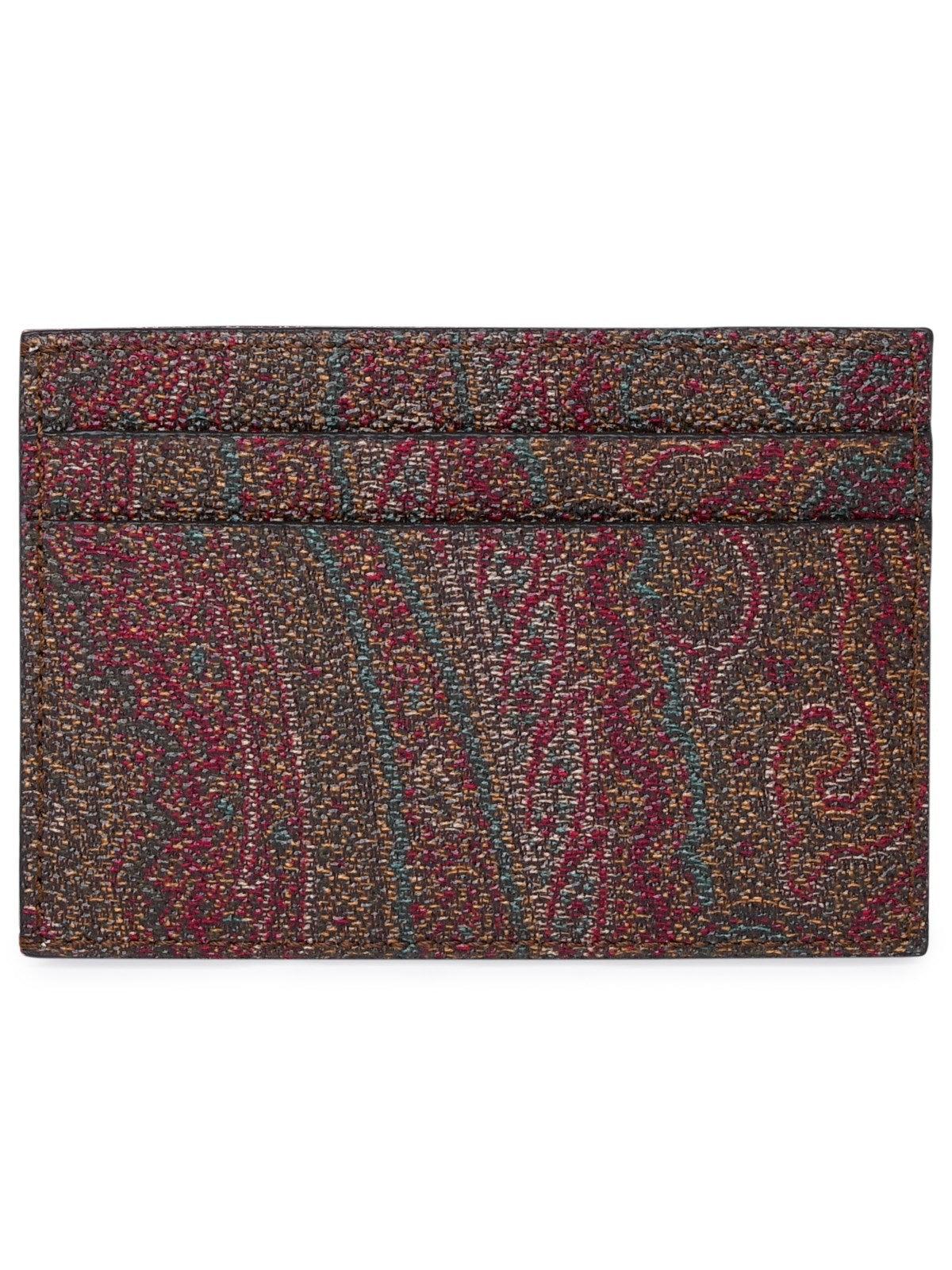 Etro Cotton Blend Card Holder in Red for Men Mens Accessories Wallets and cardholders 