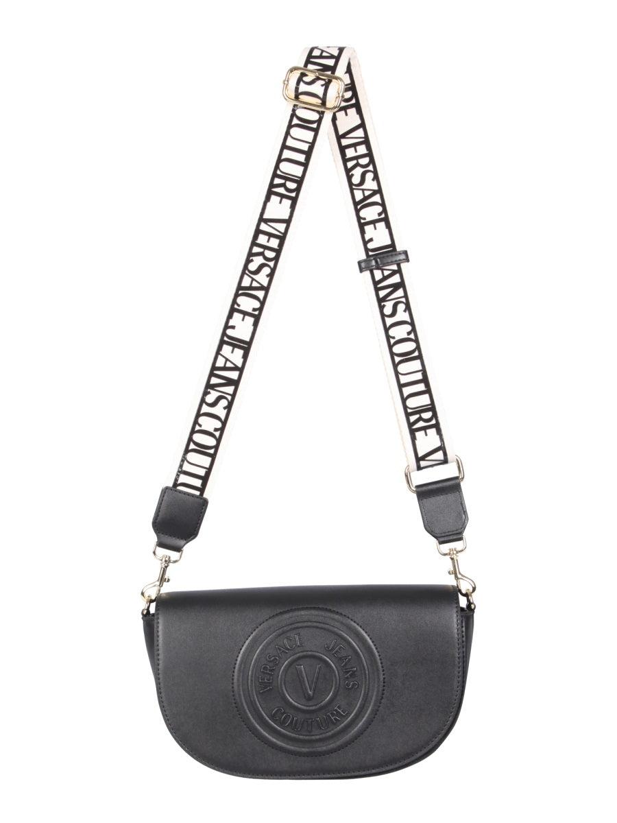 Versace Jeans Couture Half Moon Bag With V-emblem in Black | Lyst