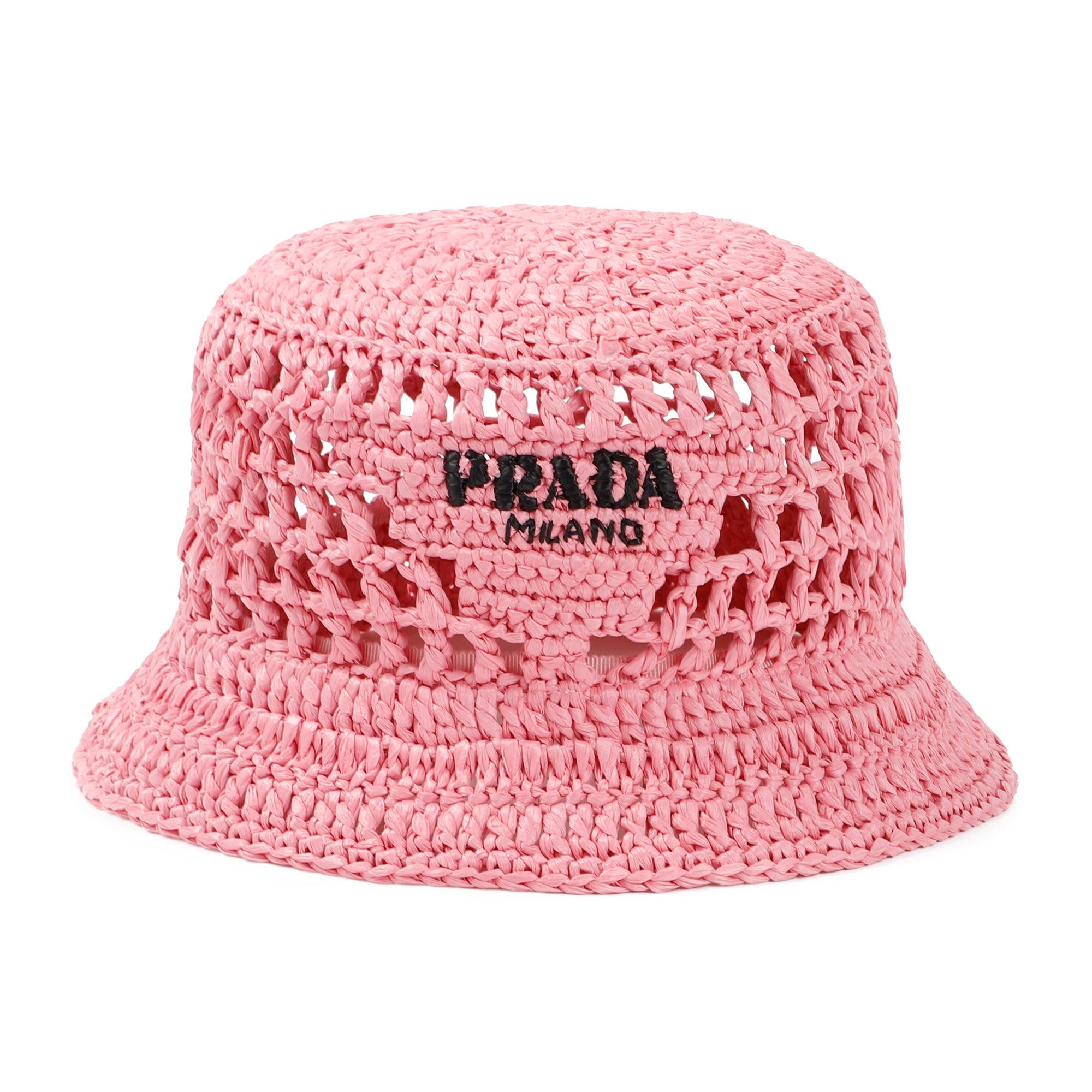 Prada Raffia Hat in Pink | Lyst