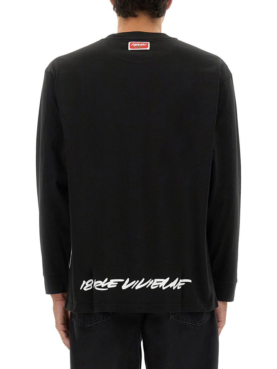 【送料関税込み・本物保証】Kenzo Kube Long Sleeve T-Shirt Kenzo Men's Kube Long Sleeve T-Shirt in White Kenzo