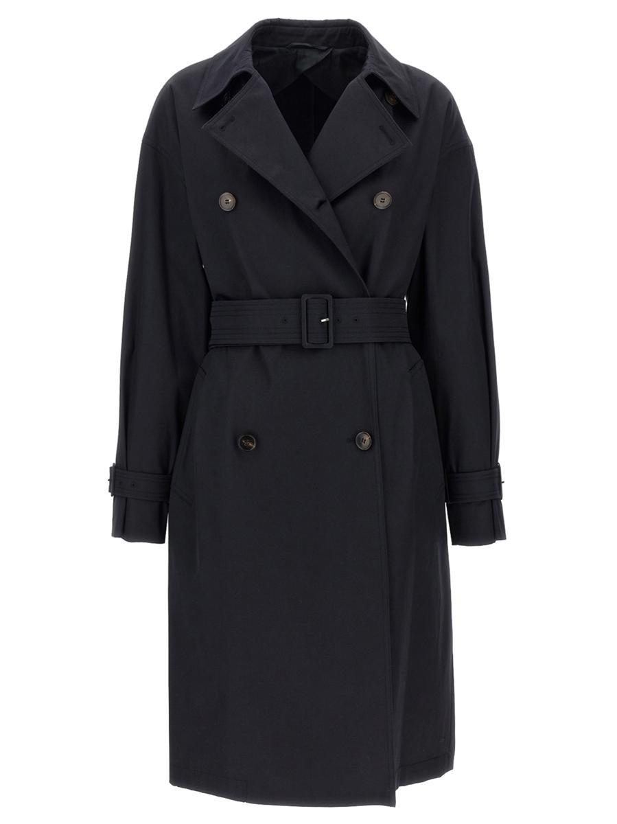 コート MAX MARA STUDIO 'Ebrien' trench coat Blue MAX MARA - Ebrien blue trench coat with belt on arteni.it