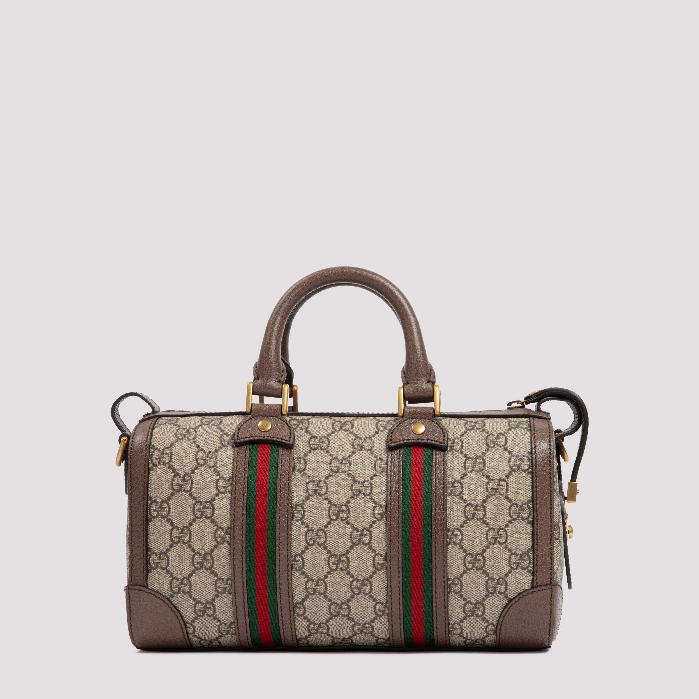 Gucci Small GG Web Duffle Bag in Brown