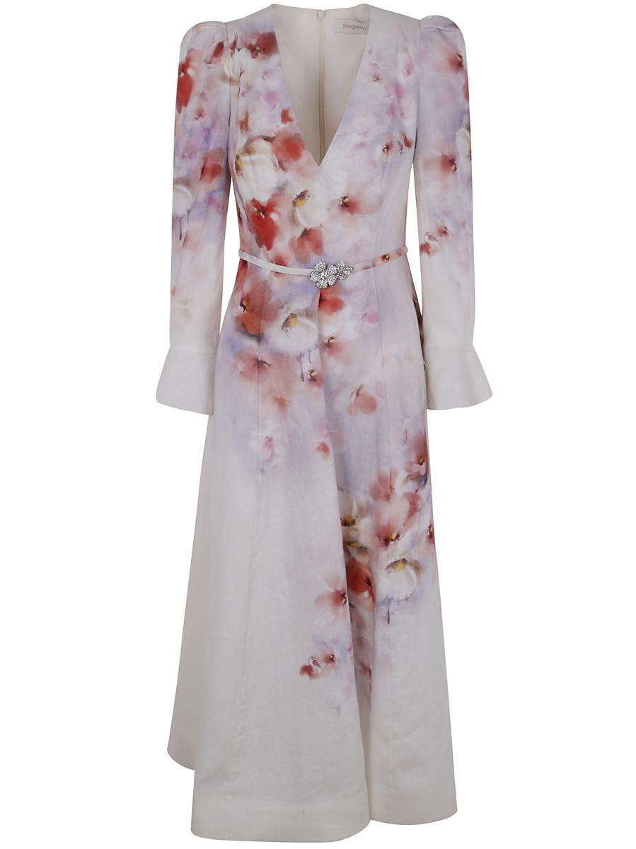 ZIMMERMANN クラッシュVネックミディ ドレス Zimmermann ILLUMINATE V NECK MINI DRESS | REVERSIBLE