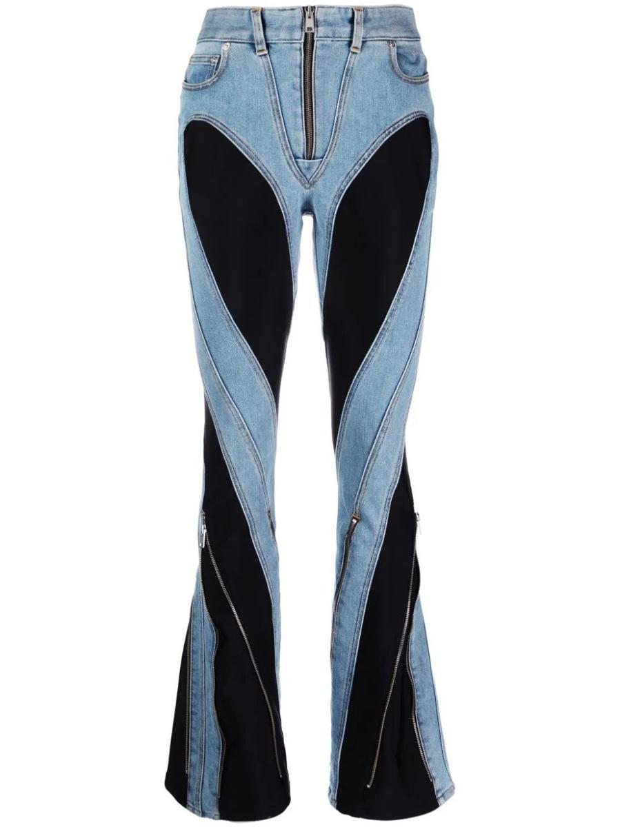 Mugler Spiral Split-hem Jeans in Blue Lyst UK