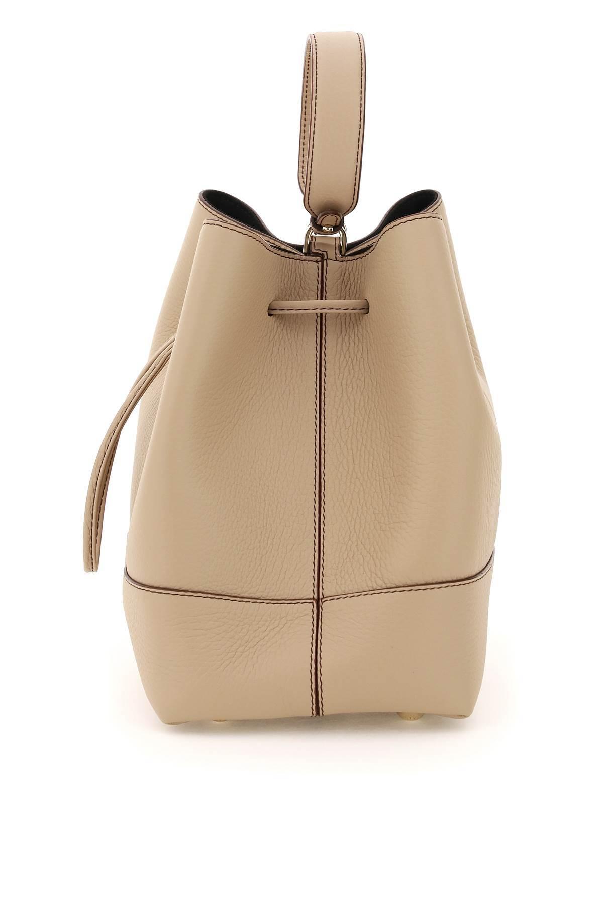Strathberry Beige Leather Mini Lana Osette Bucket Bag - ShopStyle