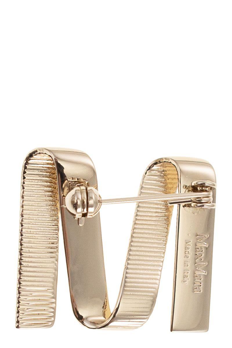 アクセサリーその他 Max Mara MGROSGRAINPIND - M pin with rhinestones Max Mara Mgrosgrainpind - M Pin With Rhinestones – BALTINI