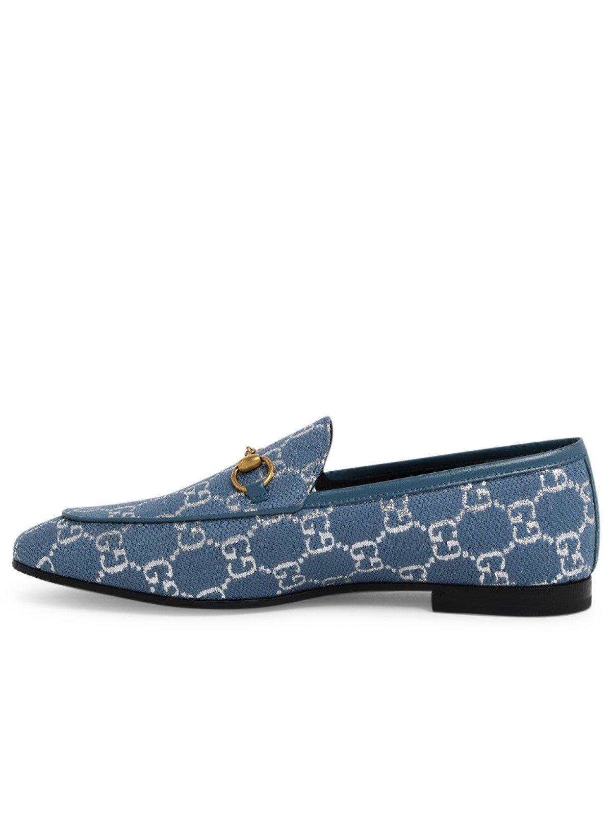 Gucci Leather Jordaan Loafer in Denim (Blue) | Lyst