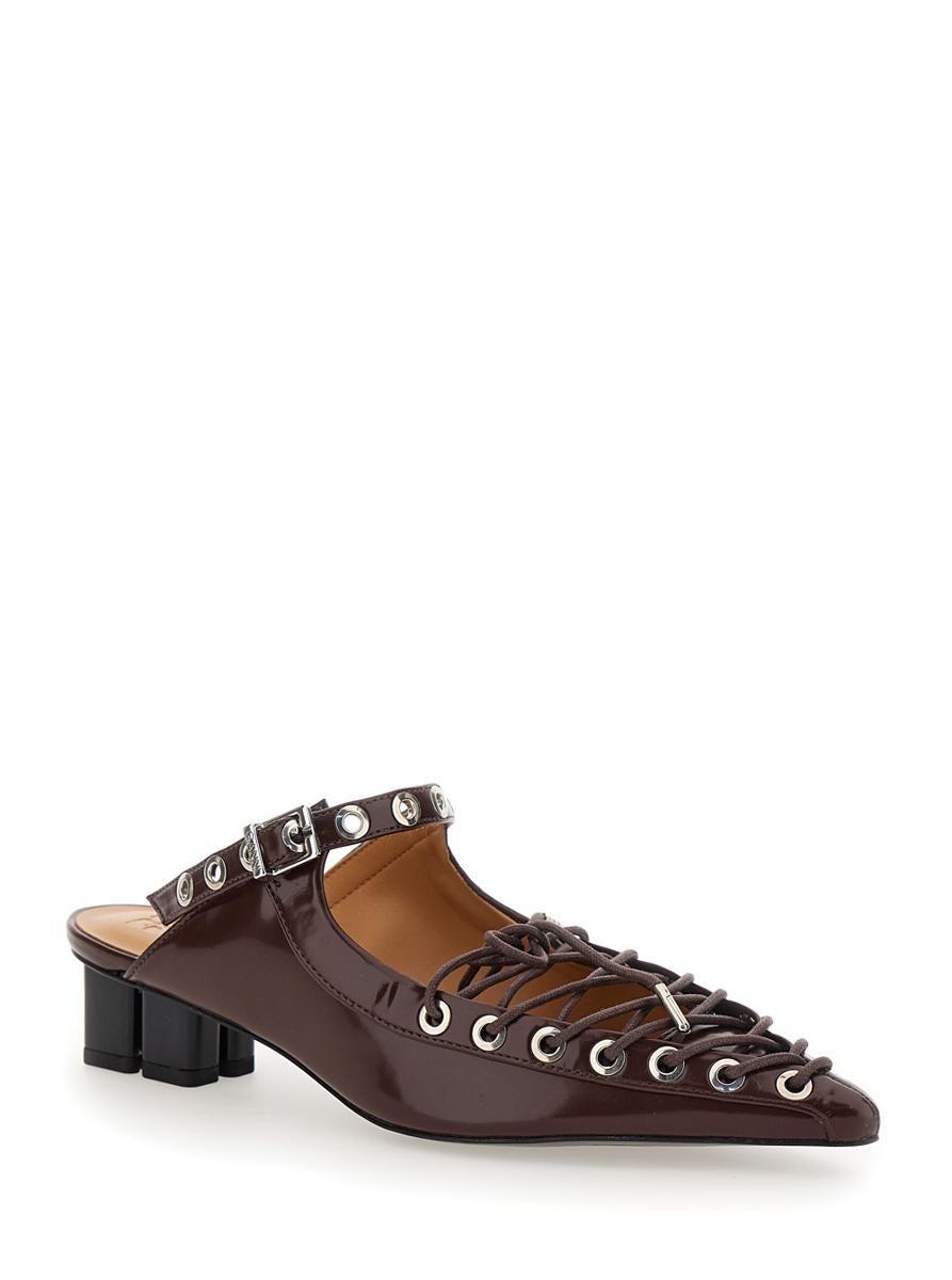 【Ganni】 Eyelets 35 lace-up mules GANNI Eyelets Lace Up Mules | Shopbop