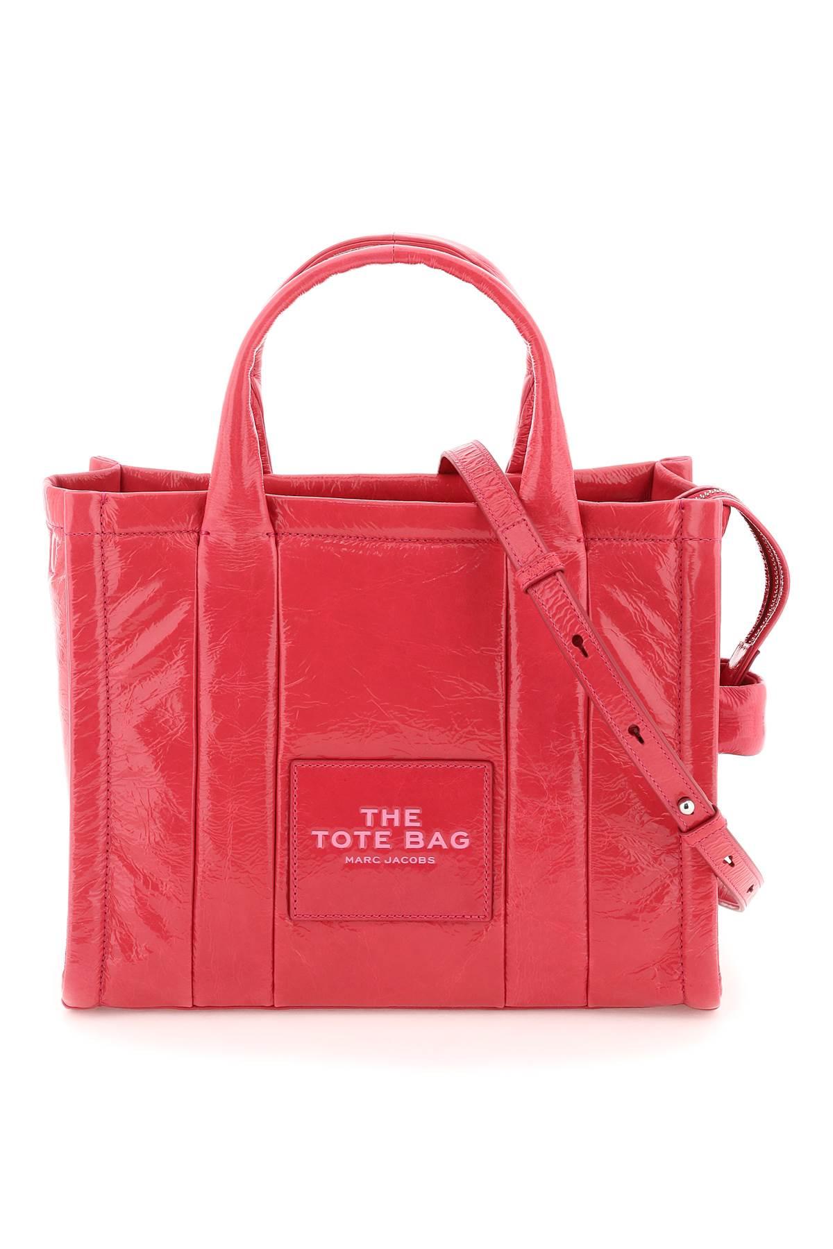 Marc Jacobs Leather 'the Shiny Crinkle Small Tote' Bag in Fuchsia (Red) Lyst Canada