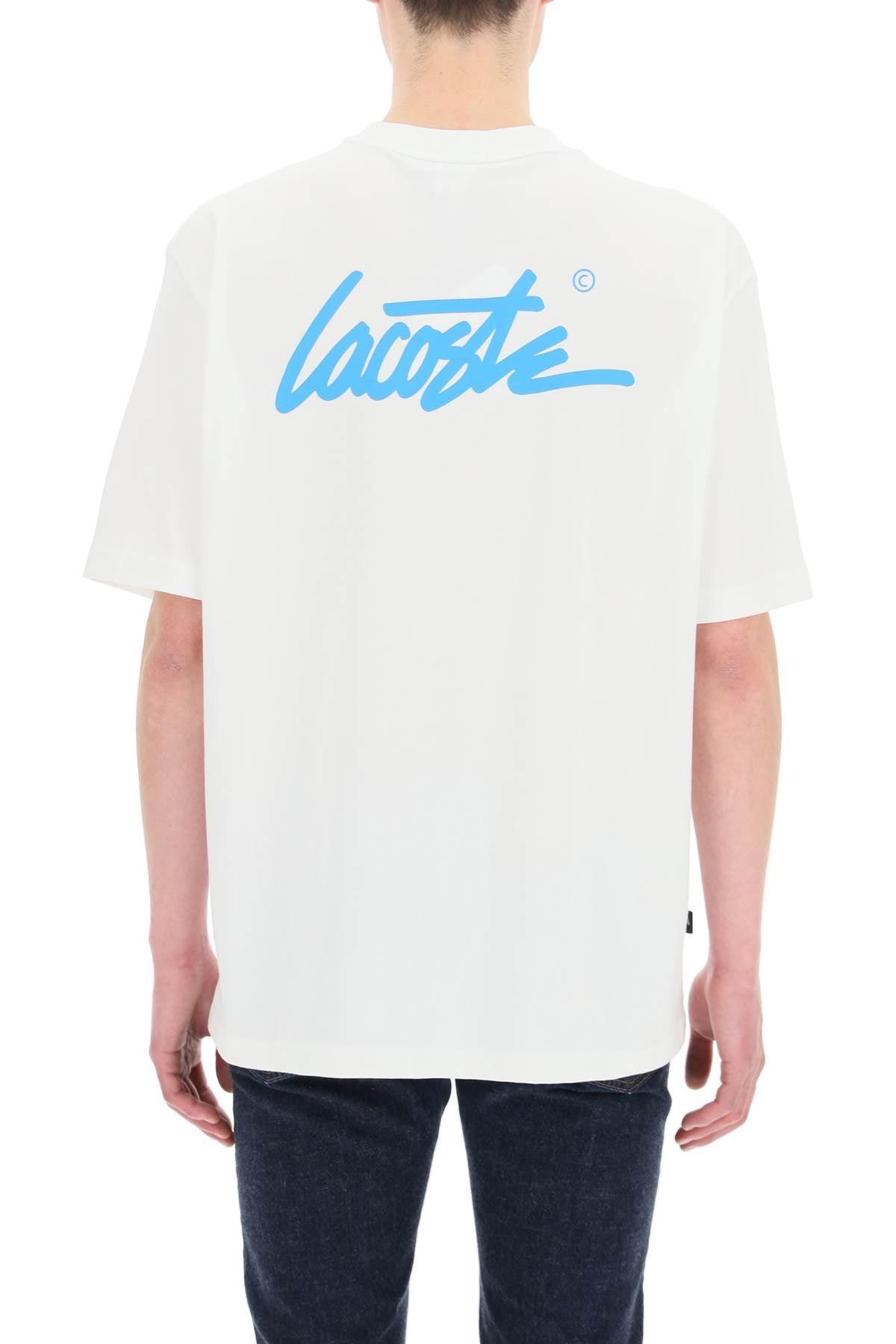 Lacoste Live Signature Logo T-shirt in White for Men | Lyst