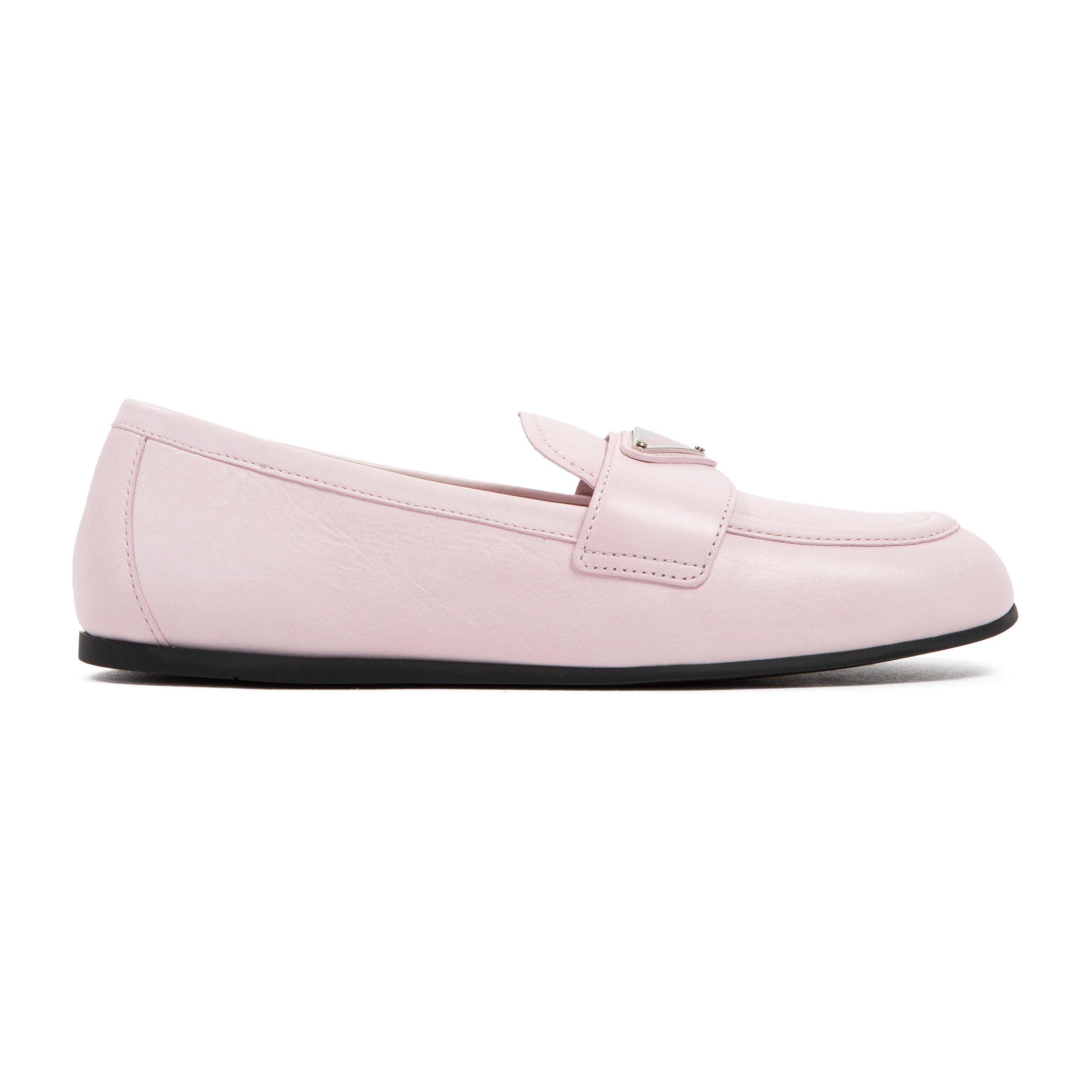 Prada Leather Loafers Shoes in Nude (Pink) - Lyst