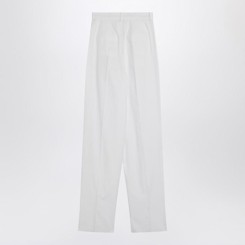 パンツ Sportmax Wide White Cotton Trousers Sportmax Wide Trousers in White | Lyst