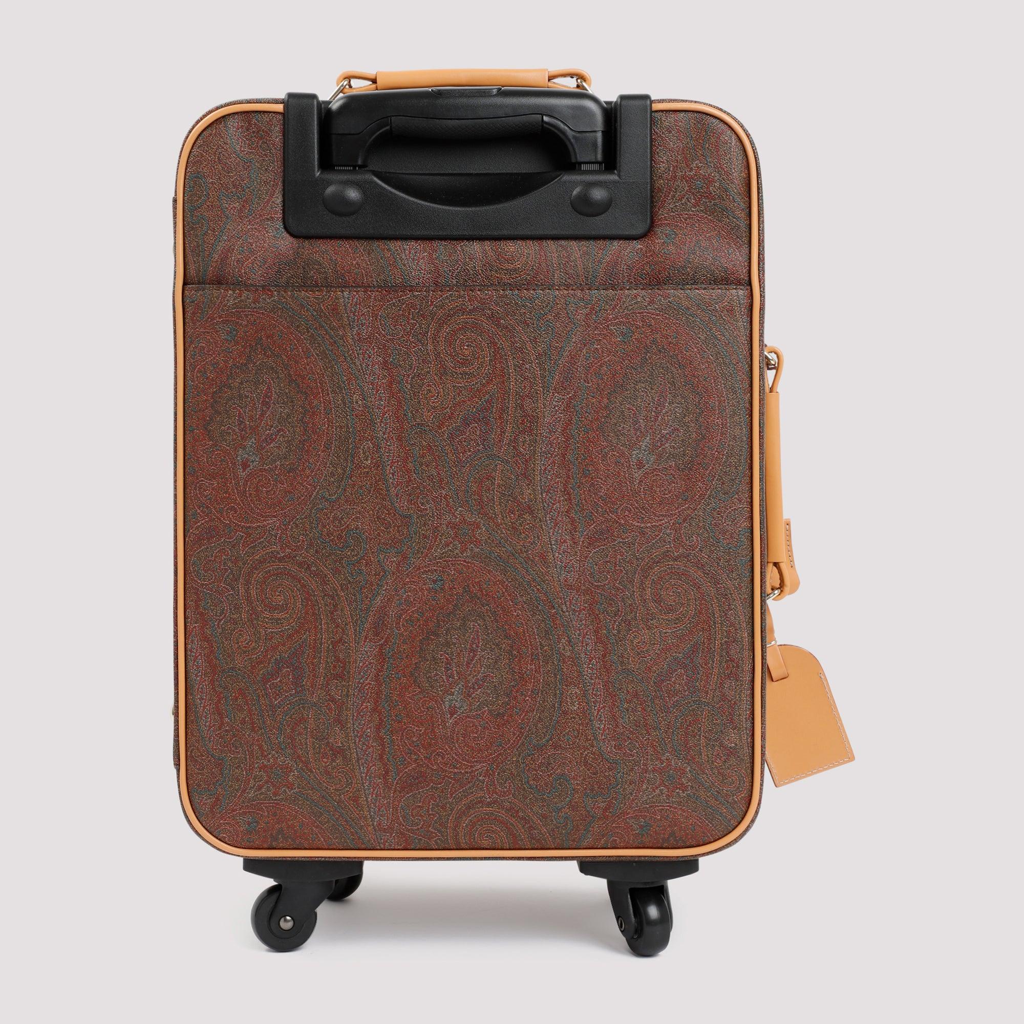 Etro vintage Business Bag Briefcase Pvc Brown Paisley 95
