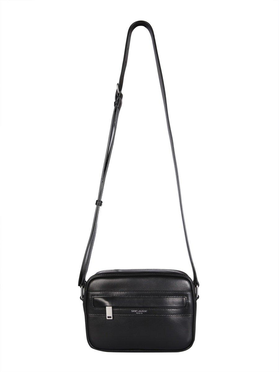 Saint Laurent Men's Camp Small Leather Crossbody Camera Bag