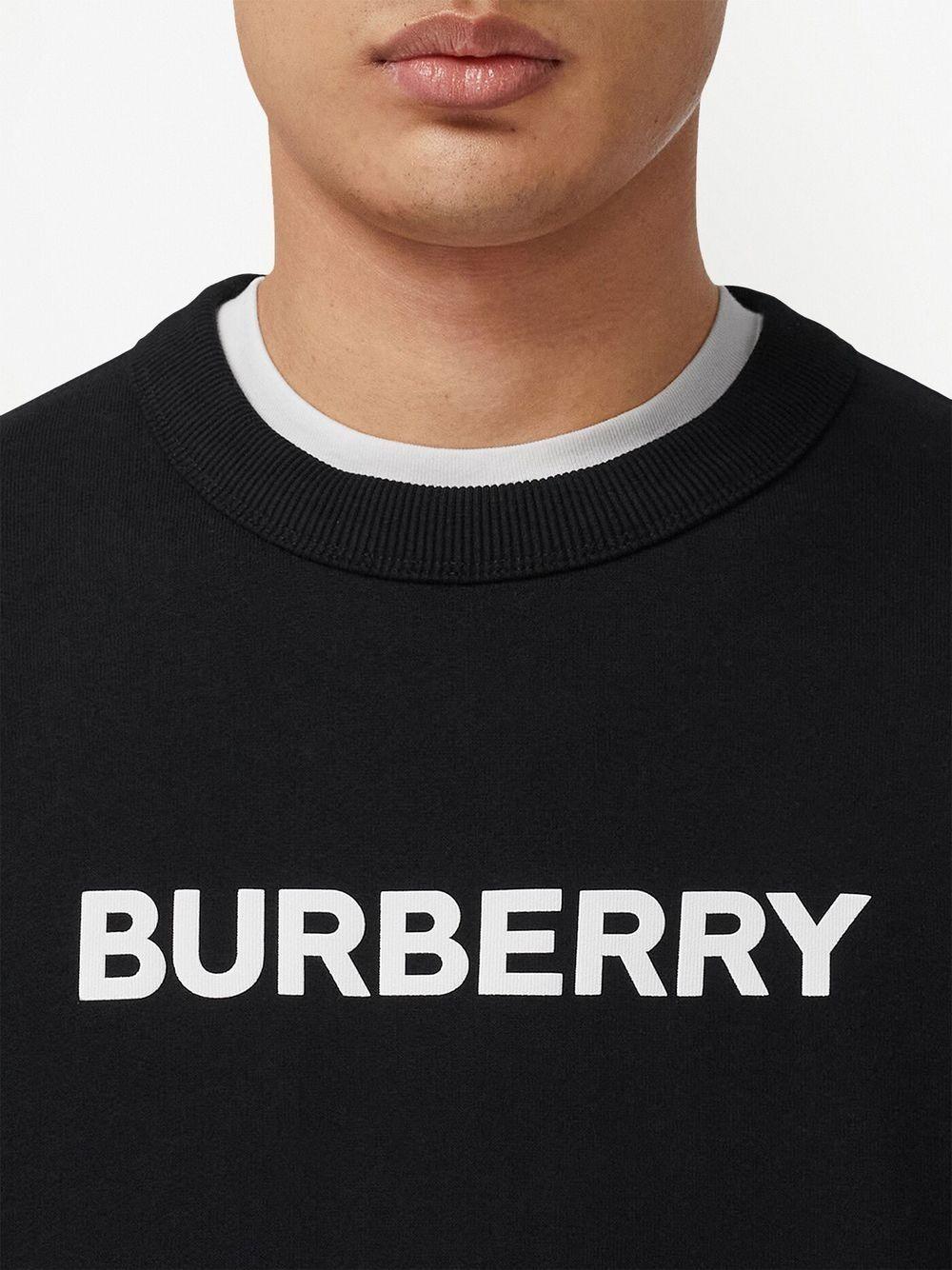 Burberry Cotton Logo-print Long-sleeve Sweatshirt in Black for Men ...