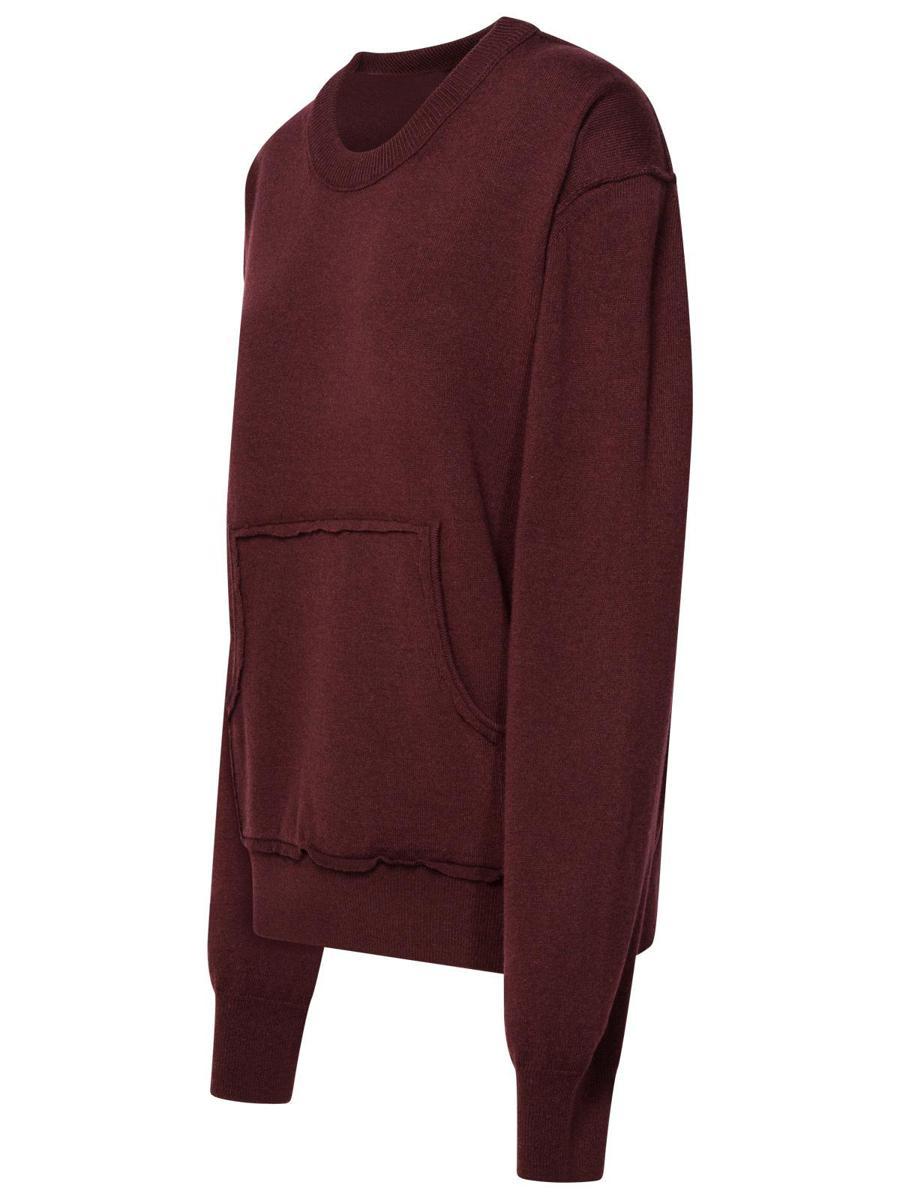 Maison Margiela Burgundy Cashmere Blend Sweater in Red | Lyst