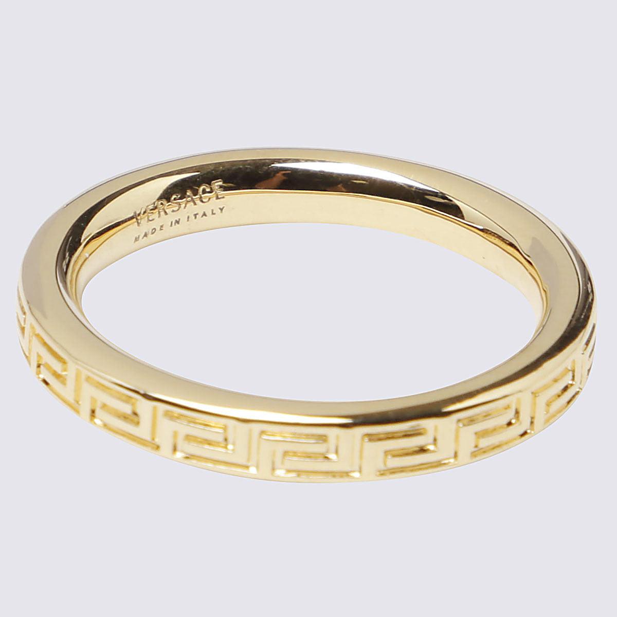 Versace Gold Tone Metal Ring in Metallic for Men - Lyst
