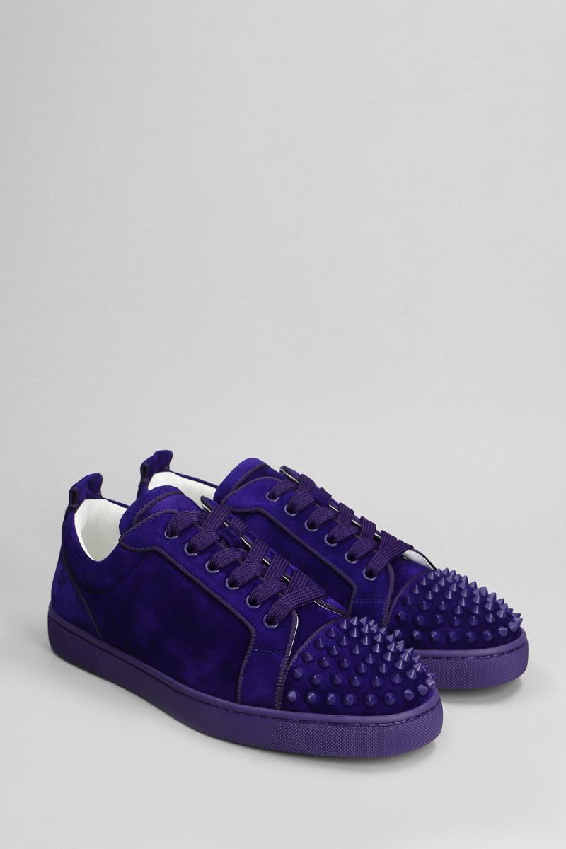 スニーカー CHRISTIAN LOUBOUTIN Men Sneakers Violet 3240078 L430 Louis Junior Spikes suede sneakers in purple - Christian
