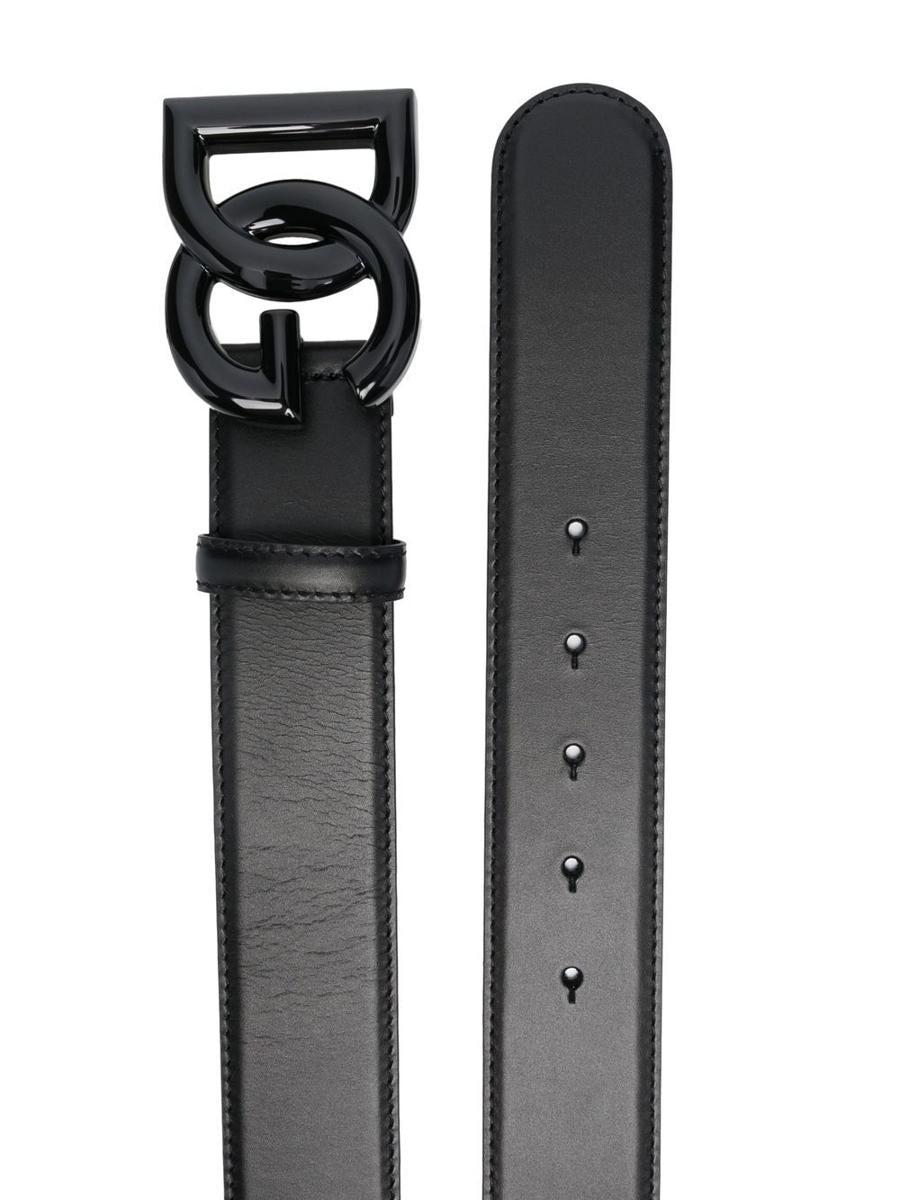 Dolce & Gabbana Logo Leather Belt in Black | Lyst