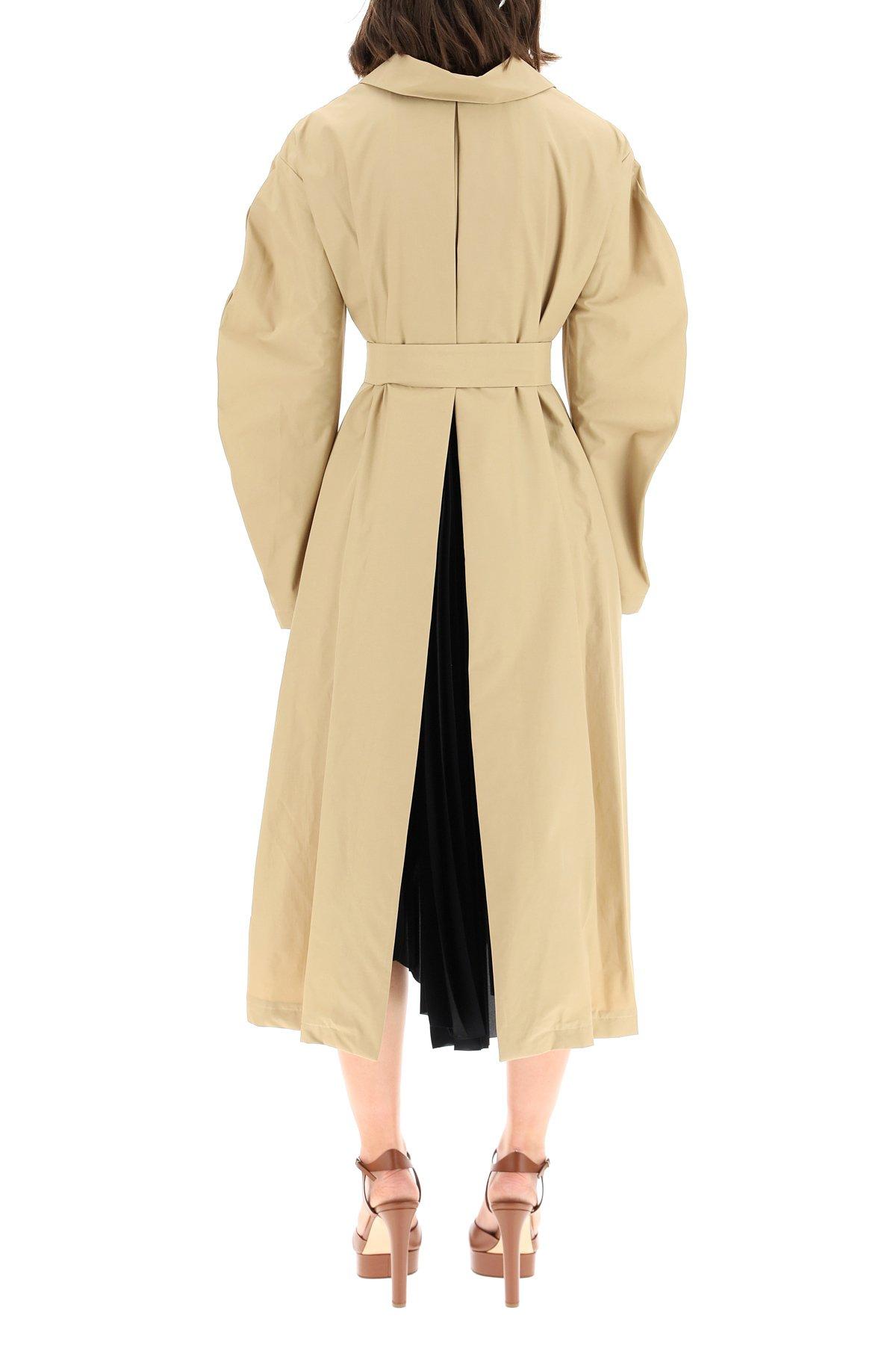 pleated duster coat