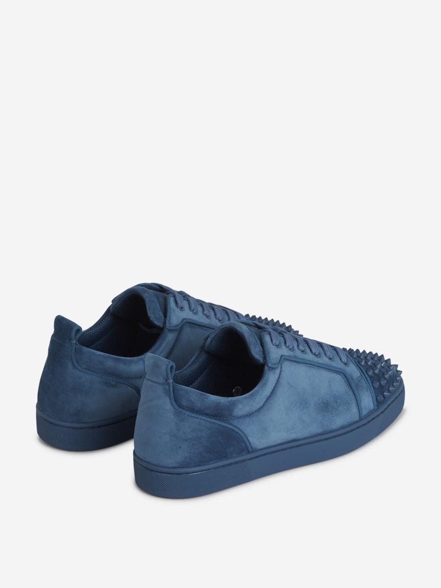 Christian Louboutin Louis Junior Spikes Suede Sneaker in Blue for