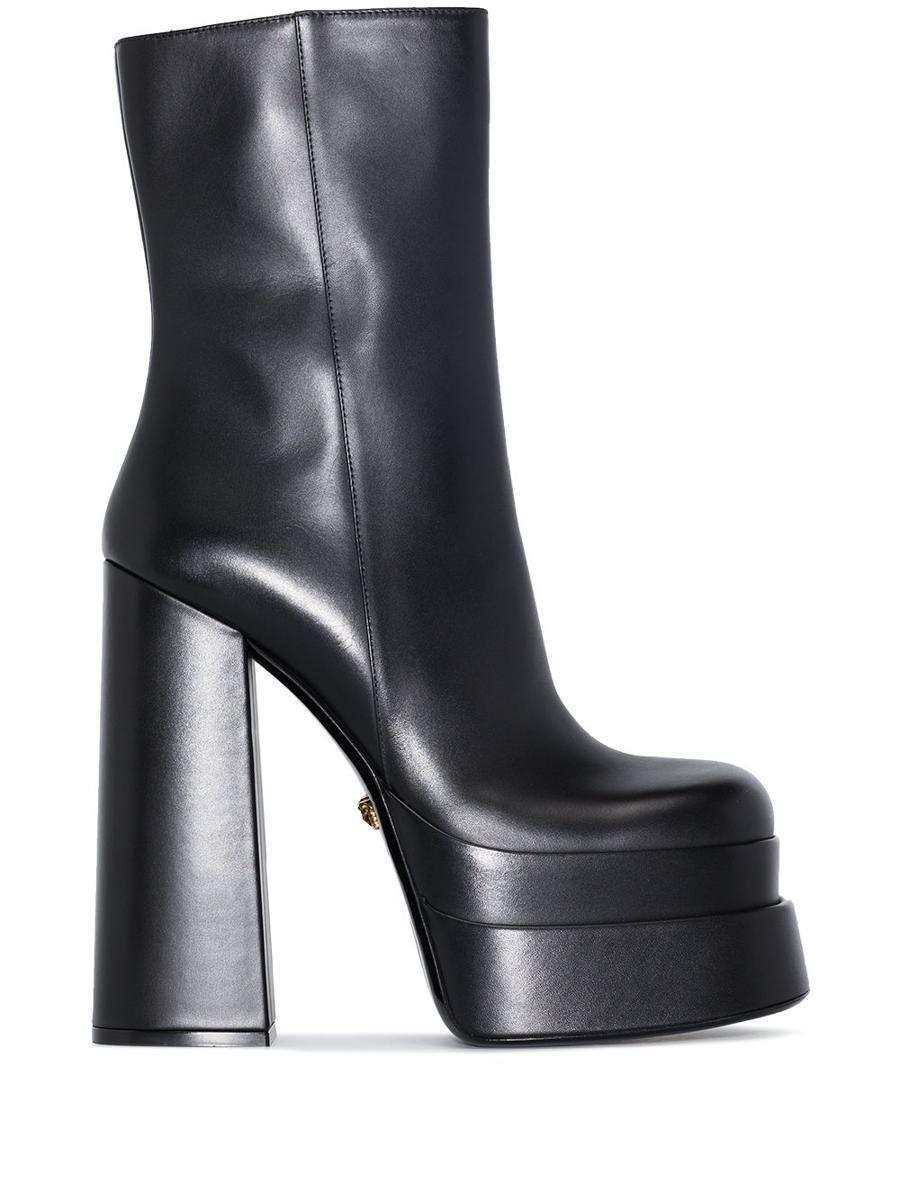 Versace Double Platform Boots in Blue | Lyst